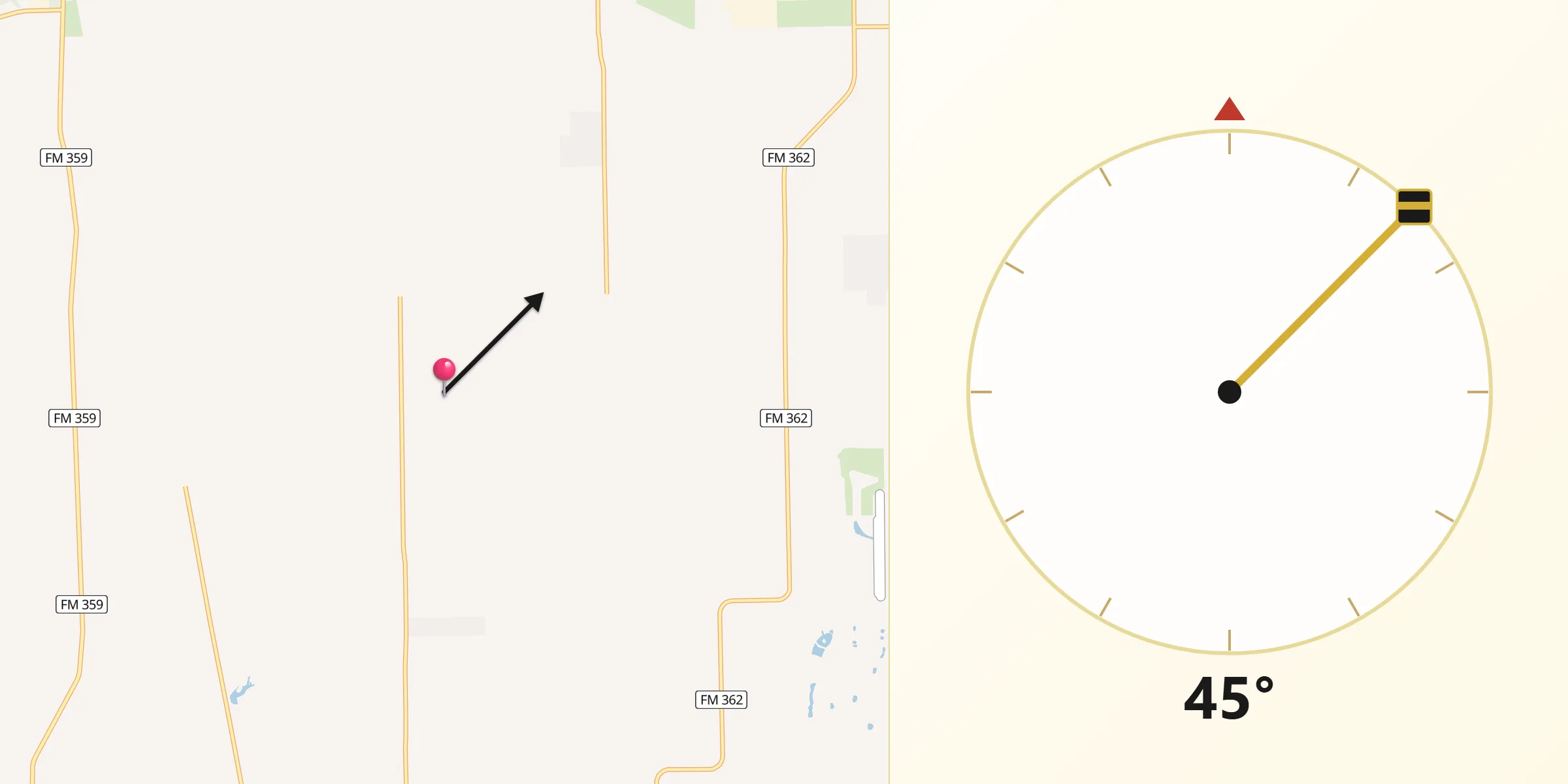 Qibla Direction from Waller County