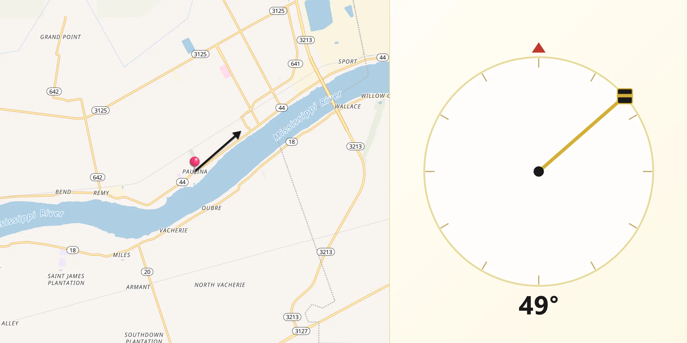 Qibla Direction from Paulina