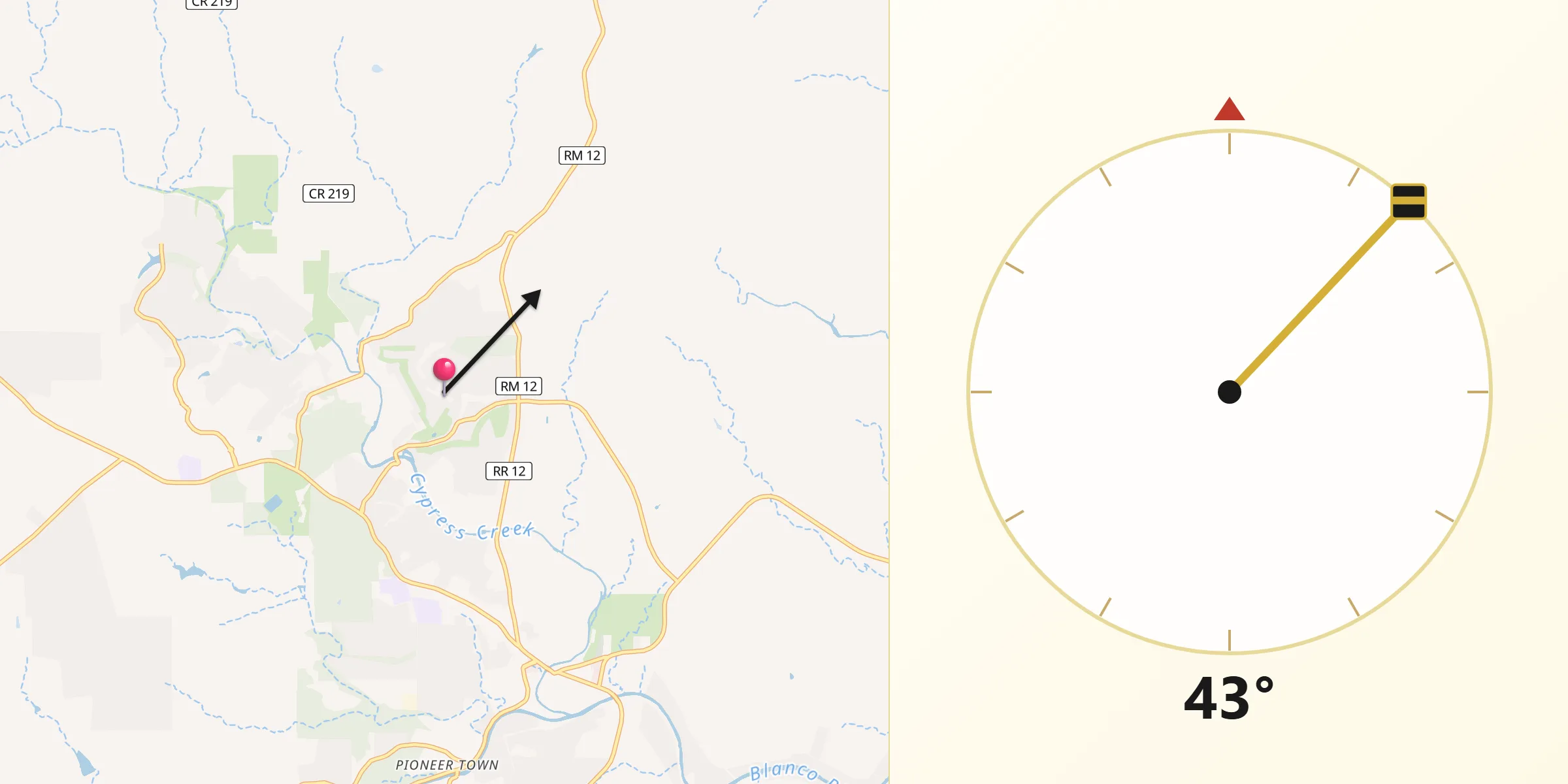 Qibla Direction from Woodcreek