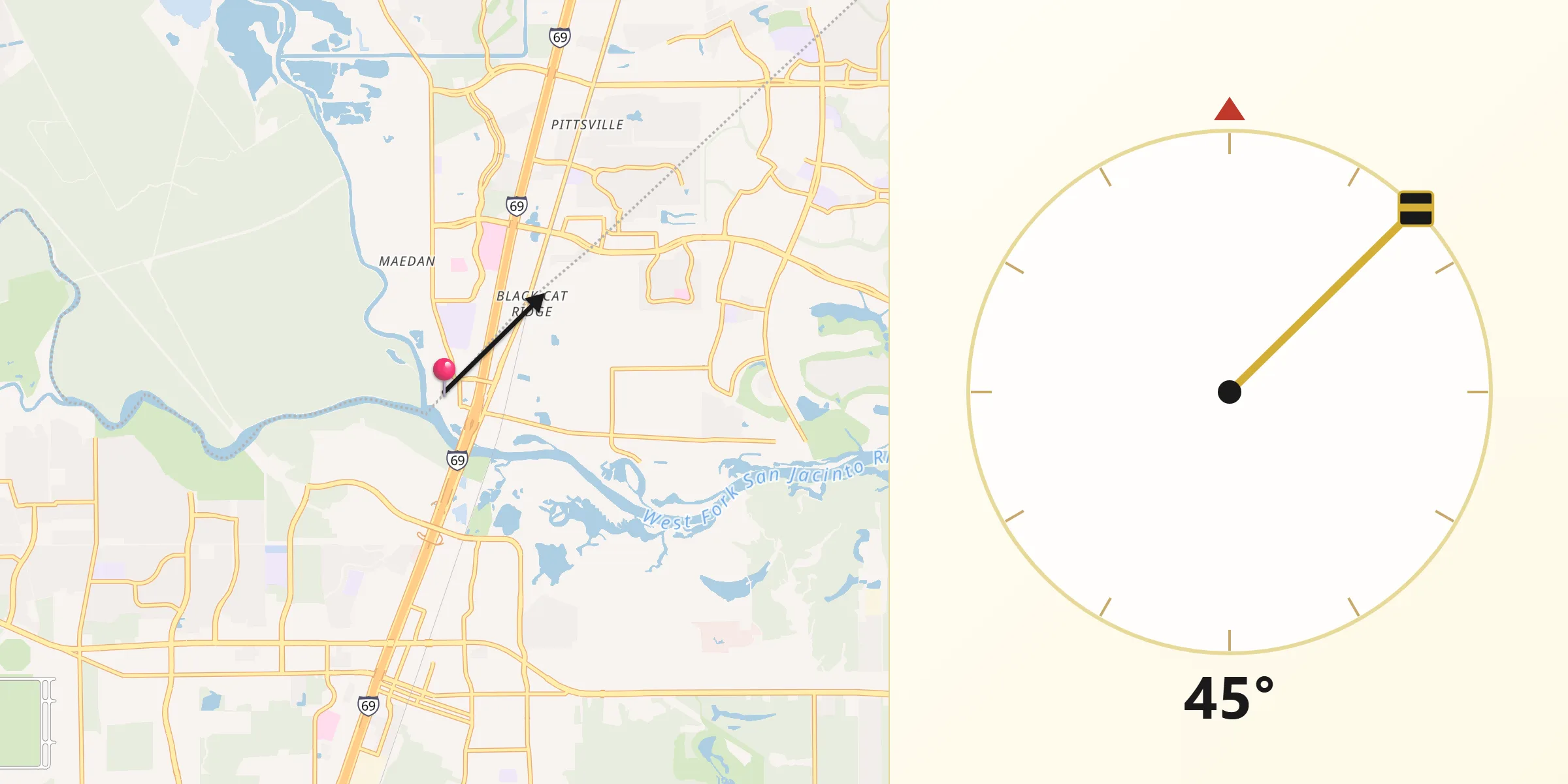 Qibla Direction from Kingwood Area