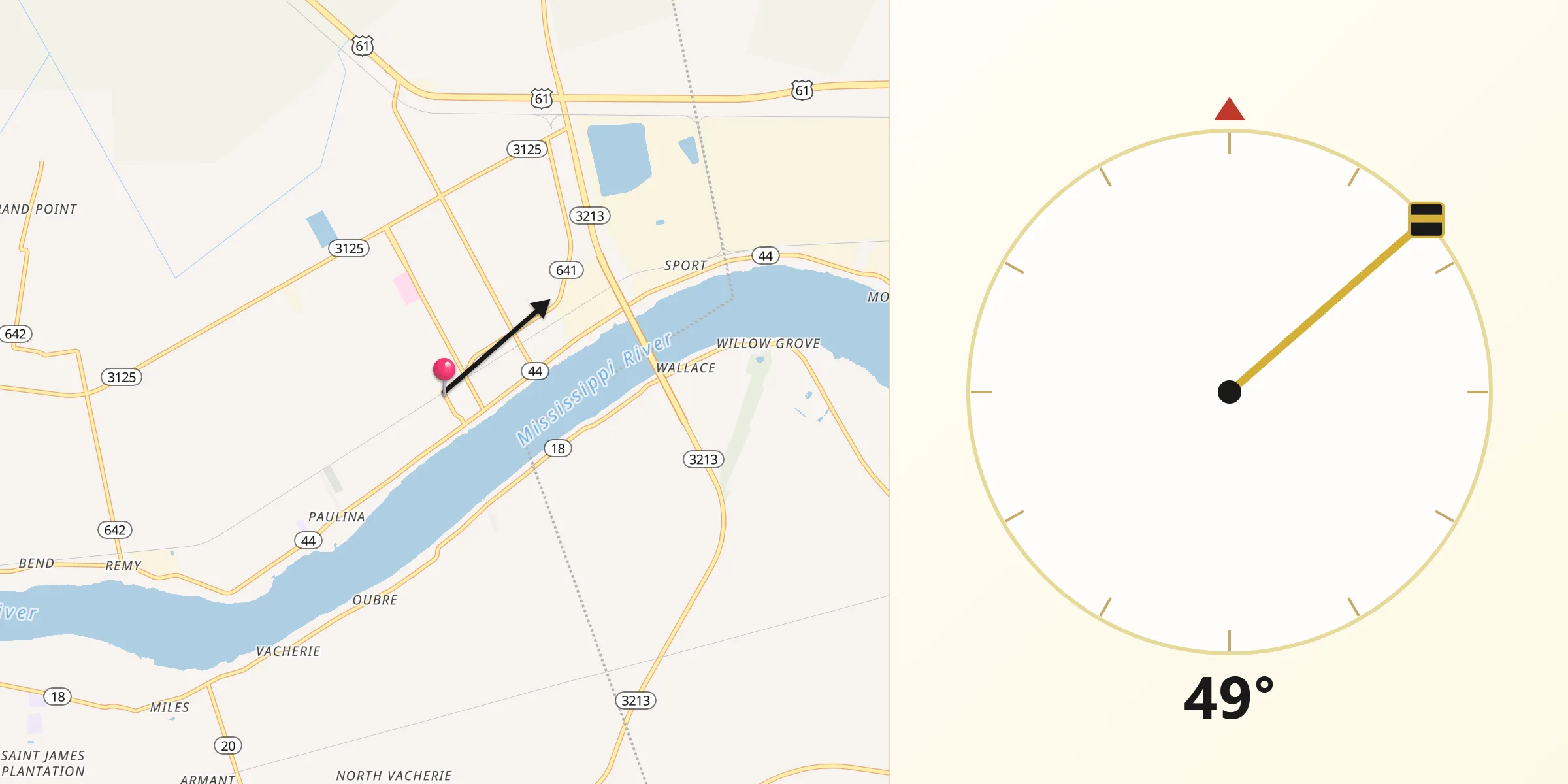 Qibla Direction from Lutcher