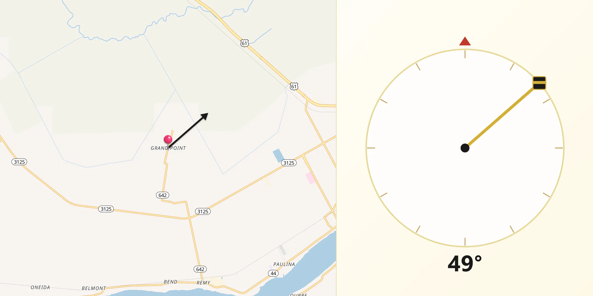 Qibla Direction from Grand Point