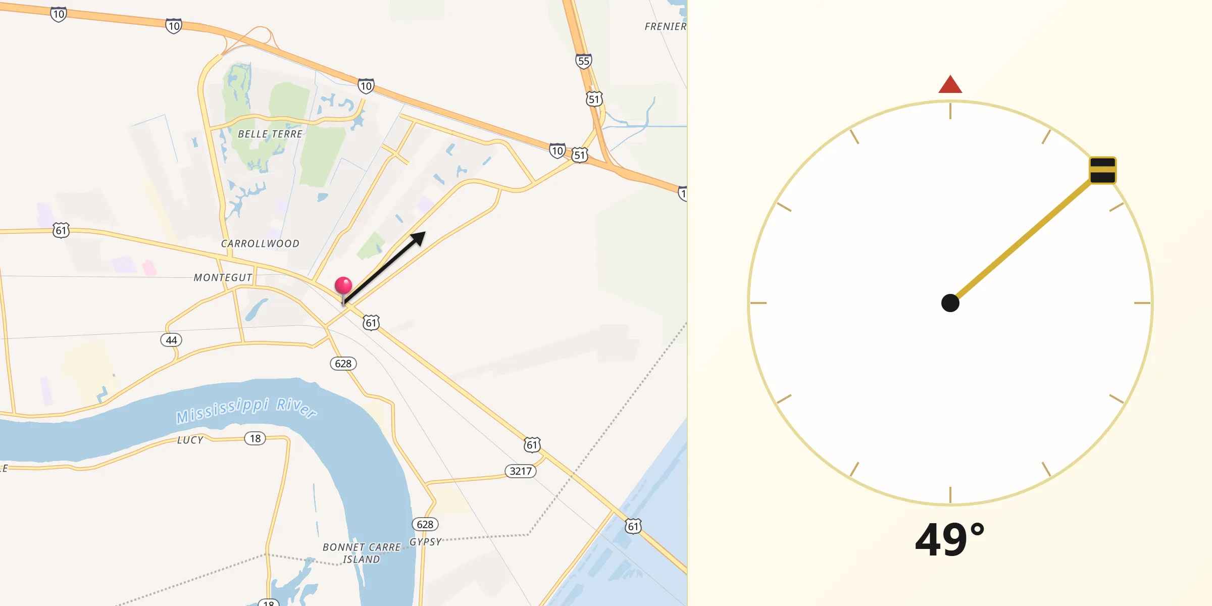 Qibla Direction from Laplace