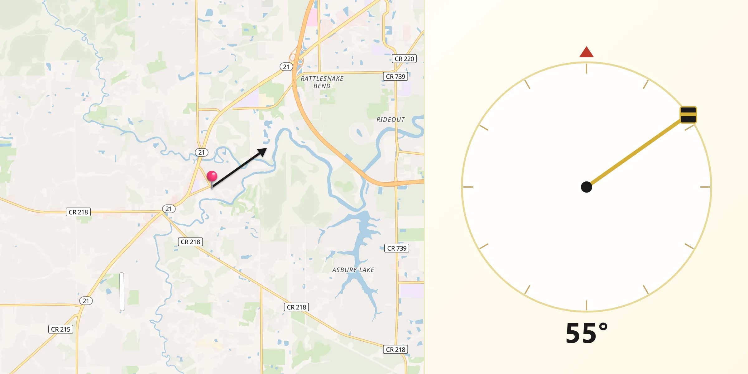 Qibla Direction from Middleburg