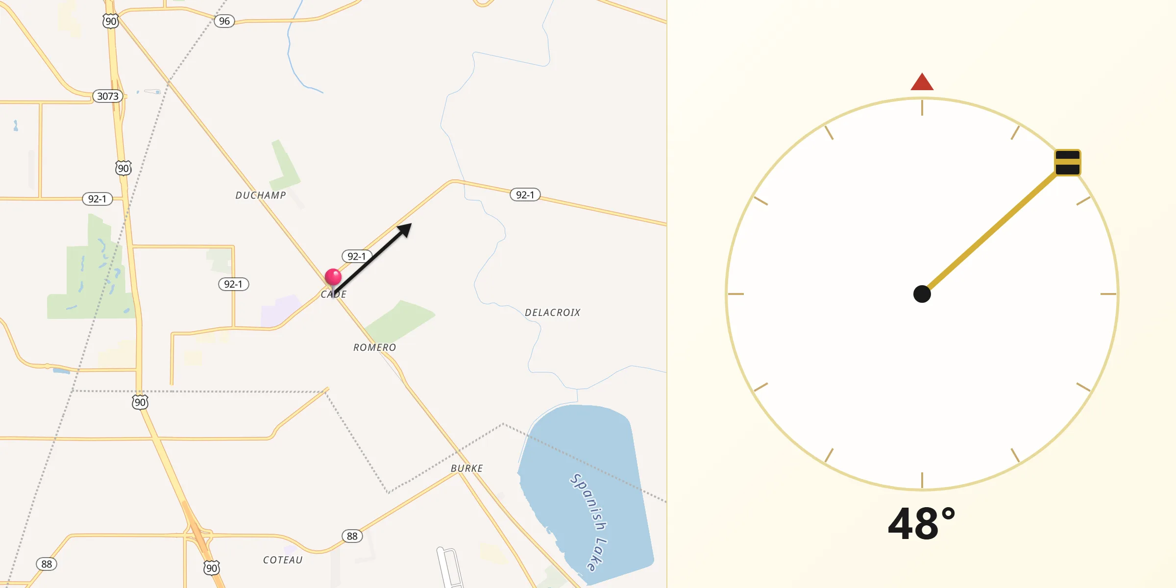 Qibla Direction from Cade