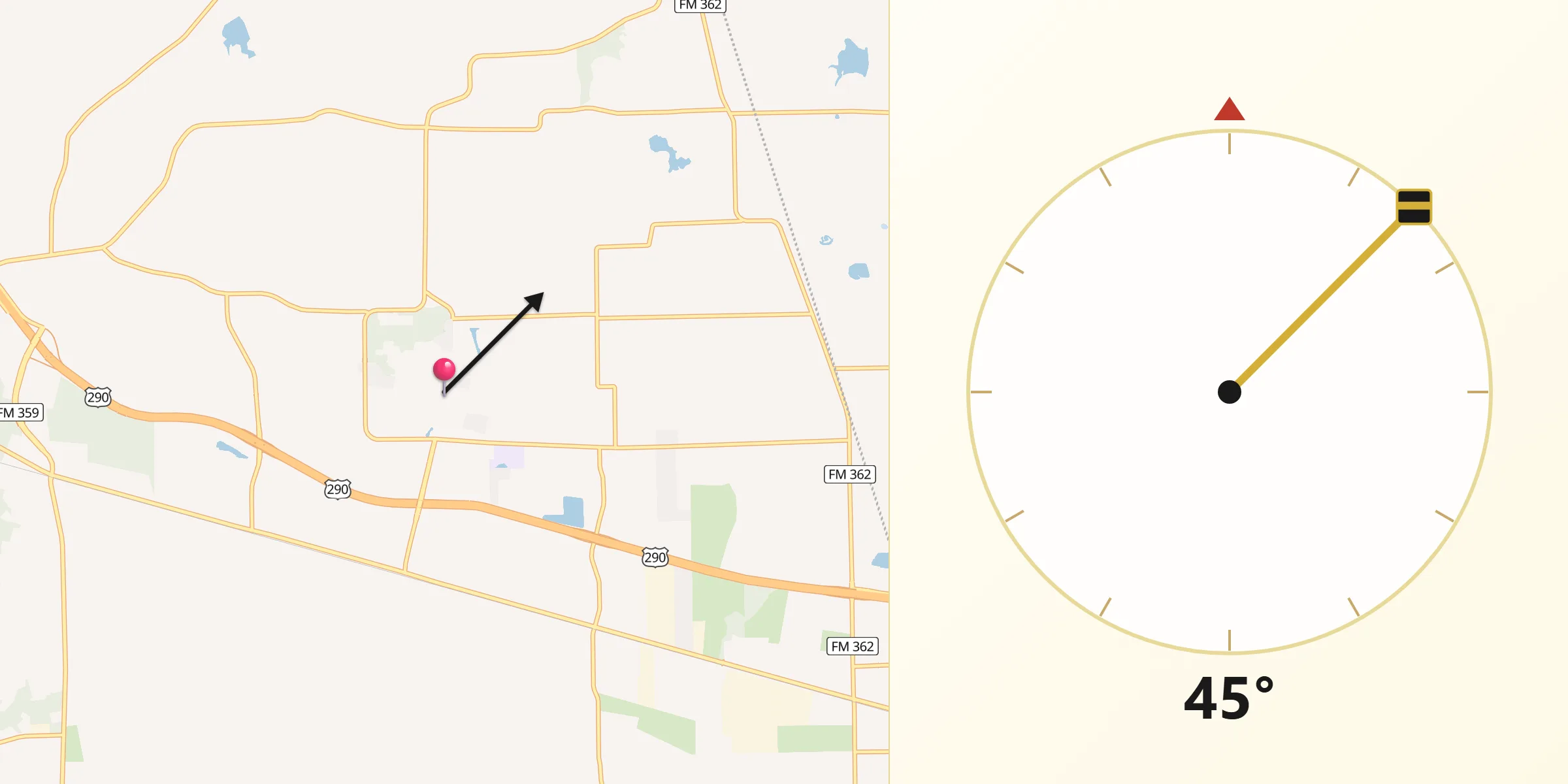 Qibla Direction from Prairie View