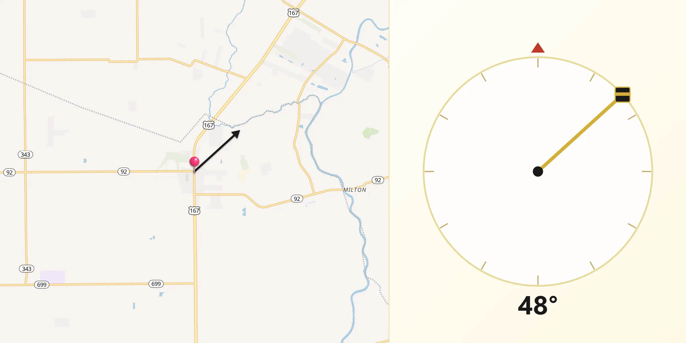 Qibla Direction from Maurice