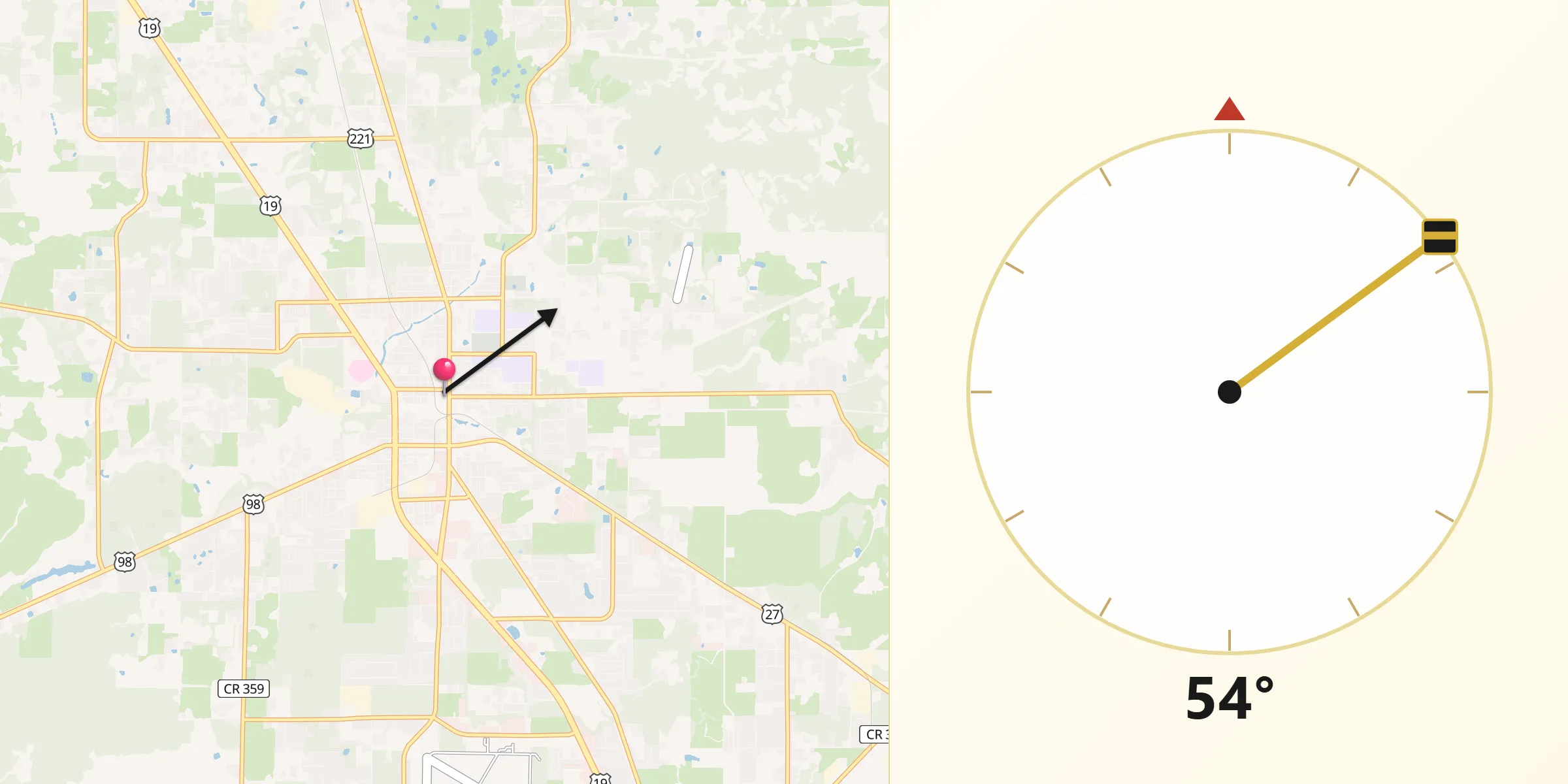 Qibla Direction from Perry
