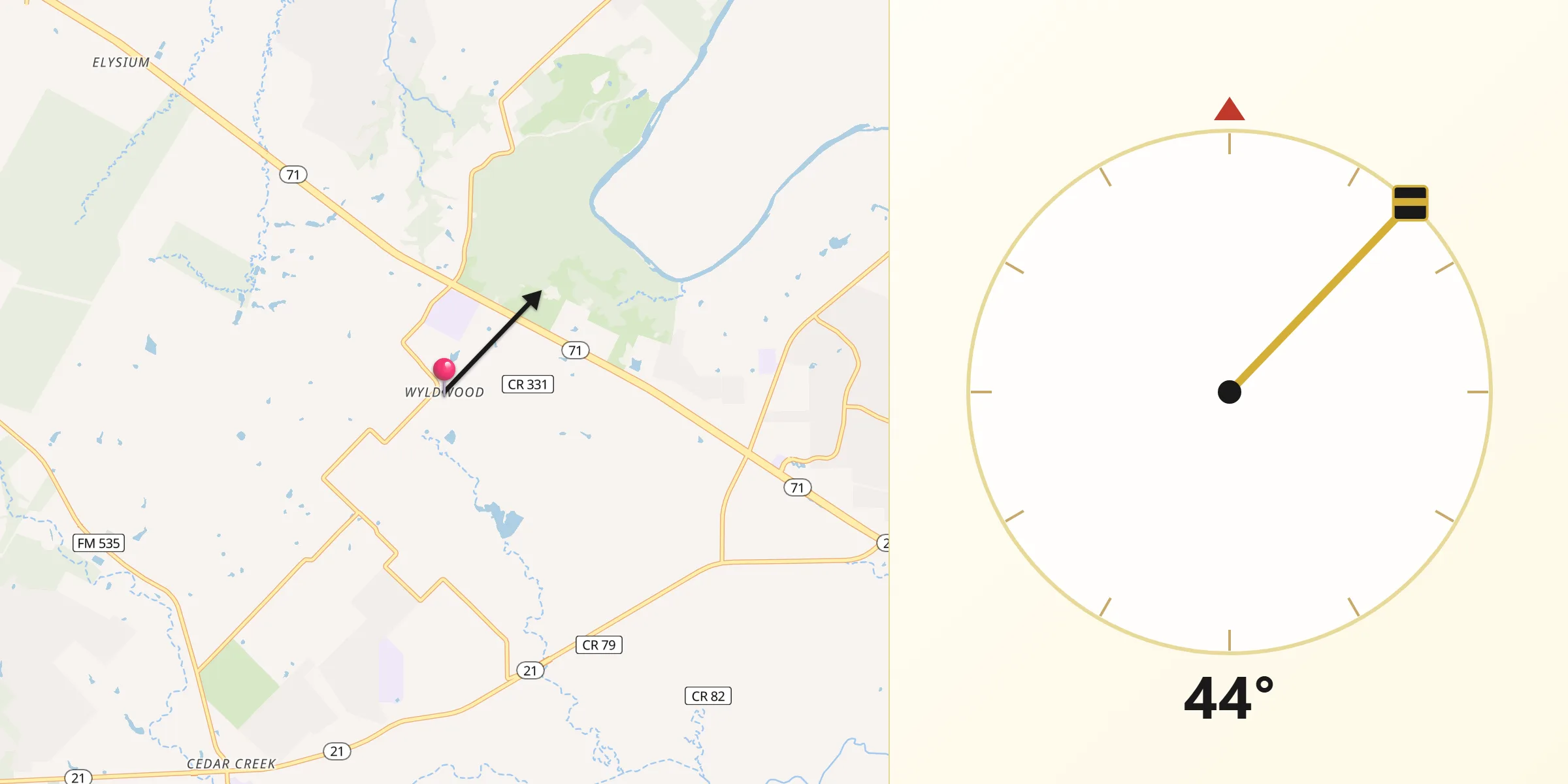 Qibla Direction from Wyldwood