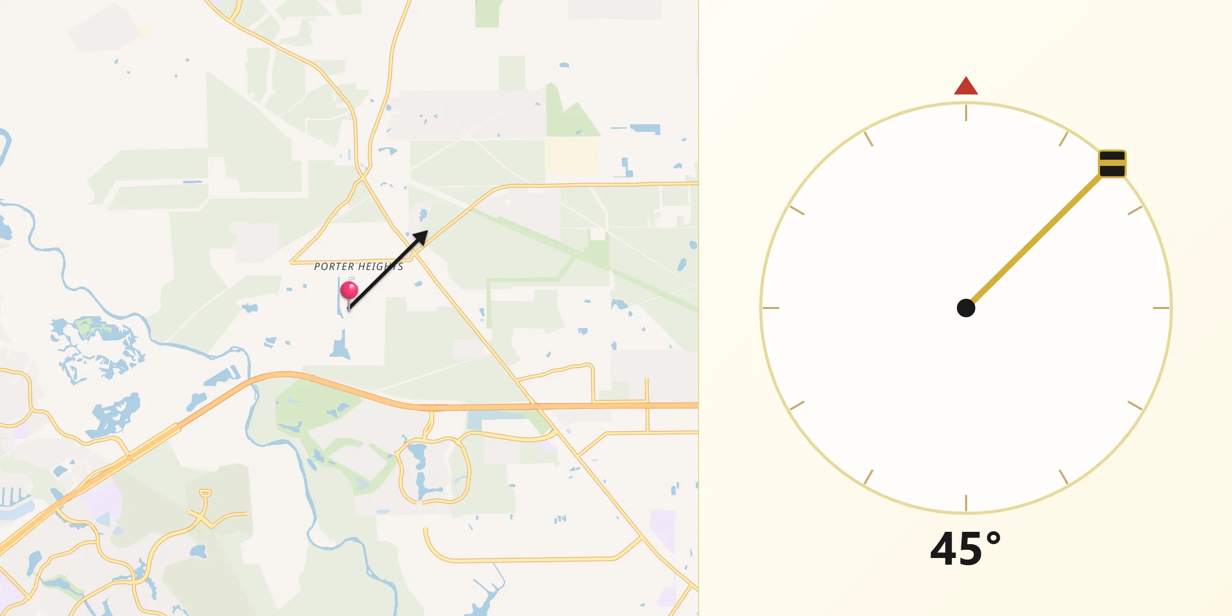 Qibla Direction from Porter Heights