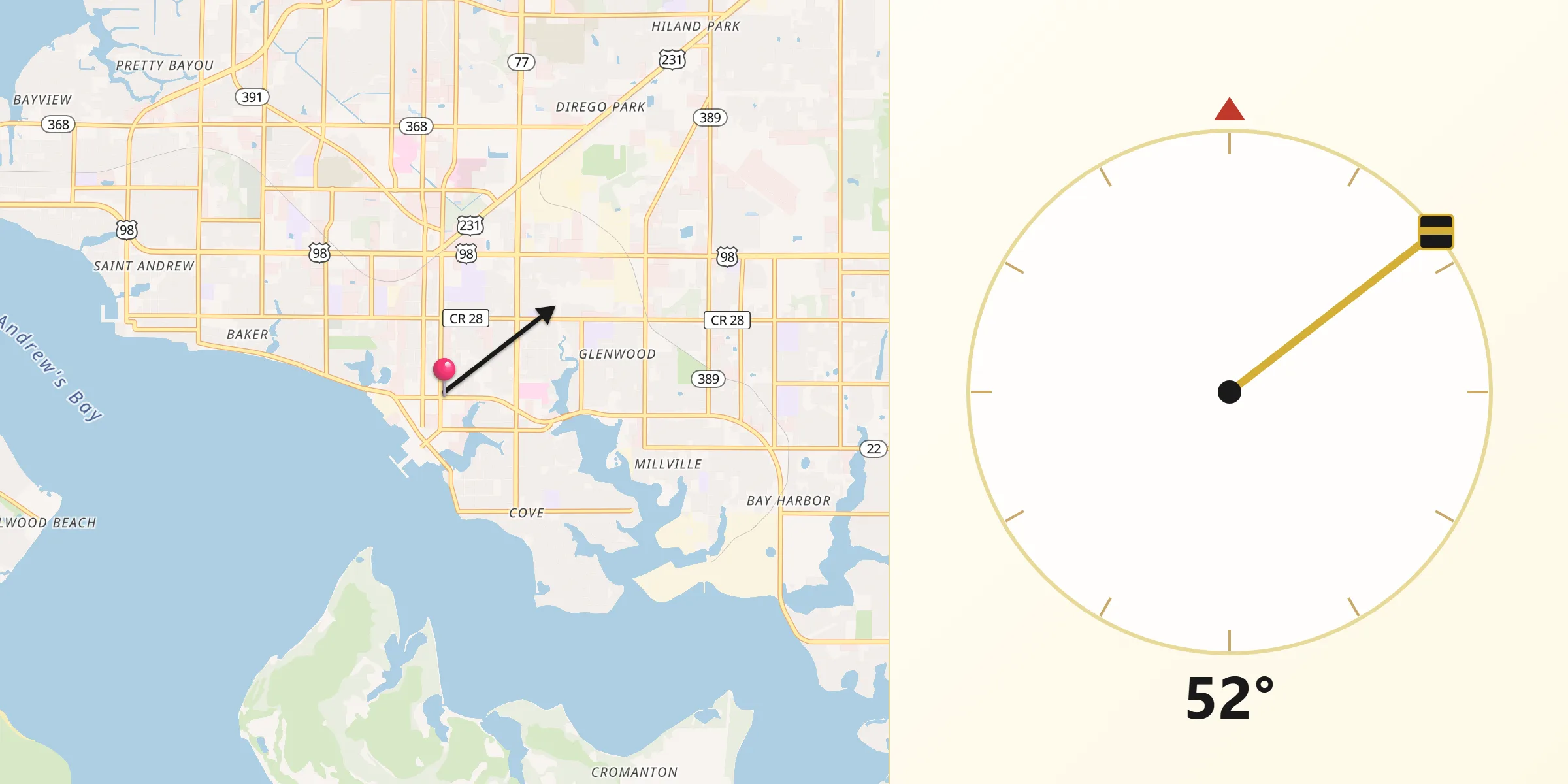 Qibla Direction from Panama City