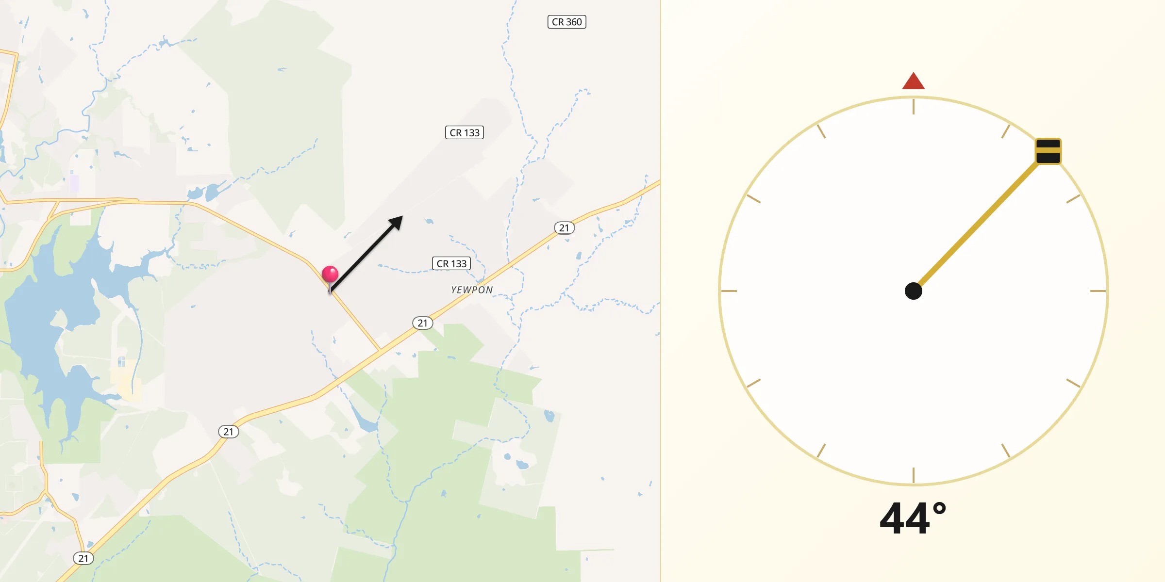 Qibla Direction from Circle D-KC Estates