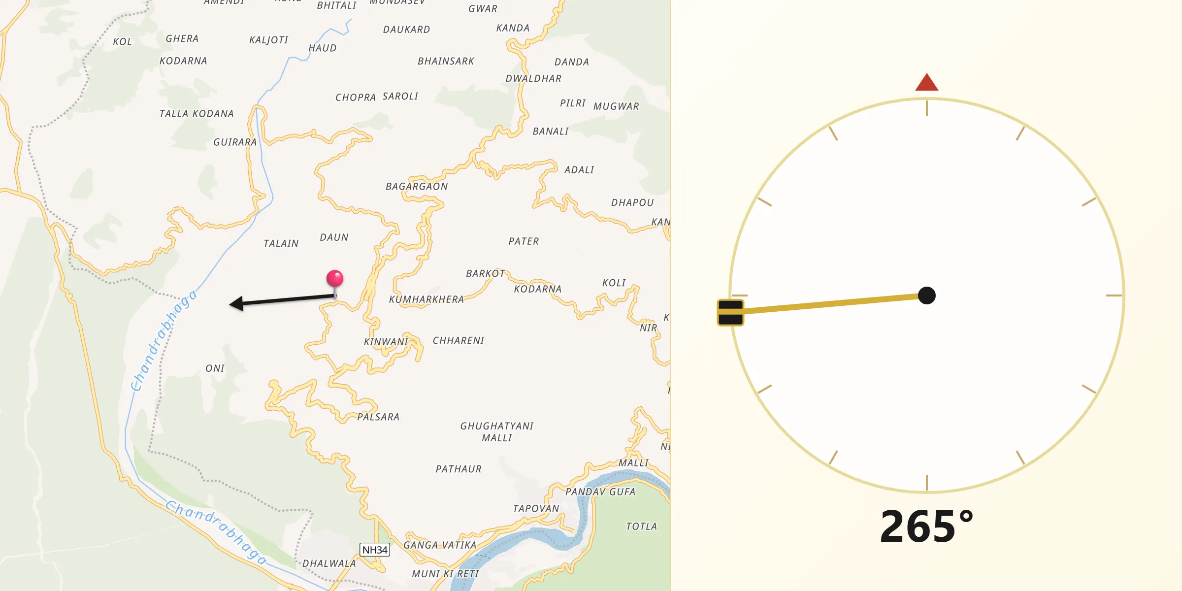 نریندر نگر سے مکہ کی سمت
