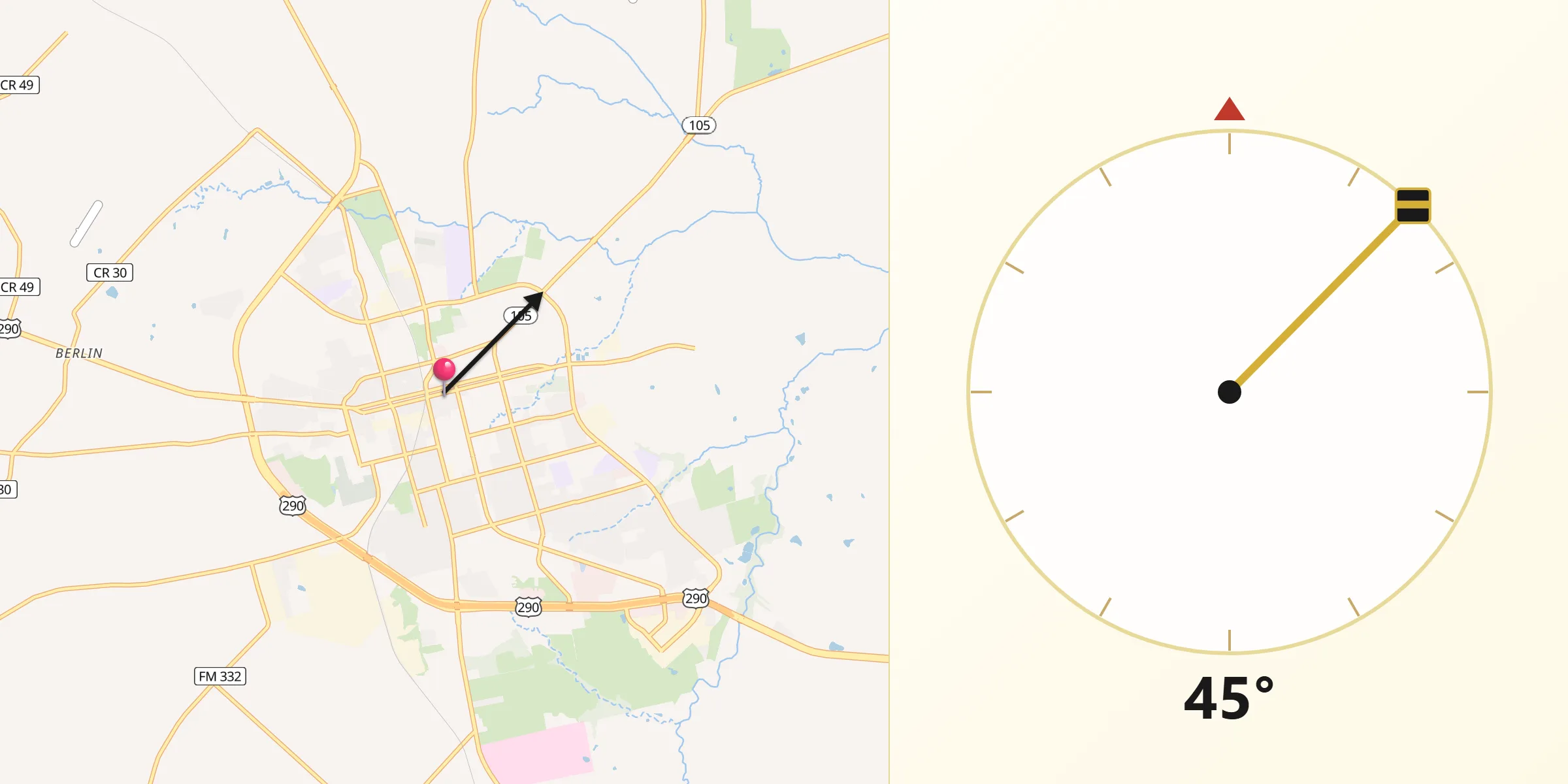 Qibla Direction from Brenham