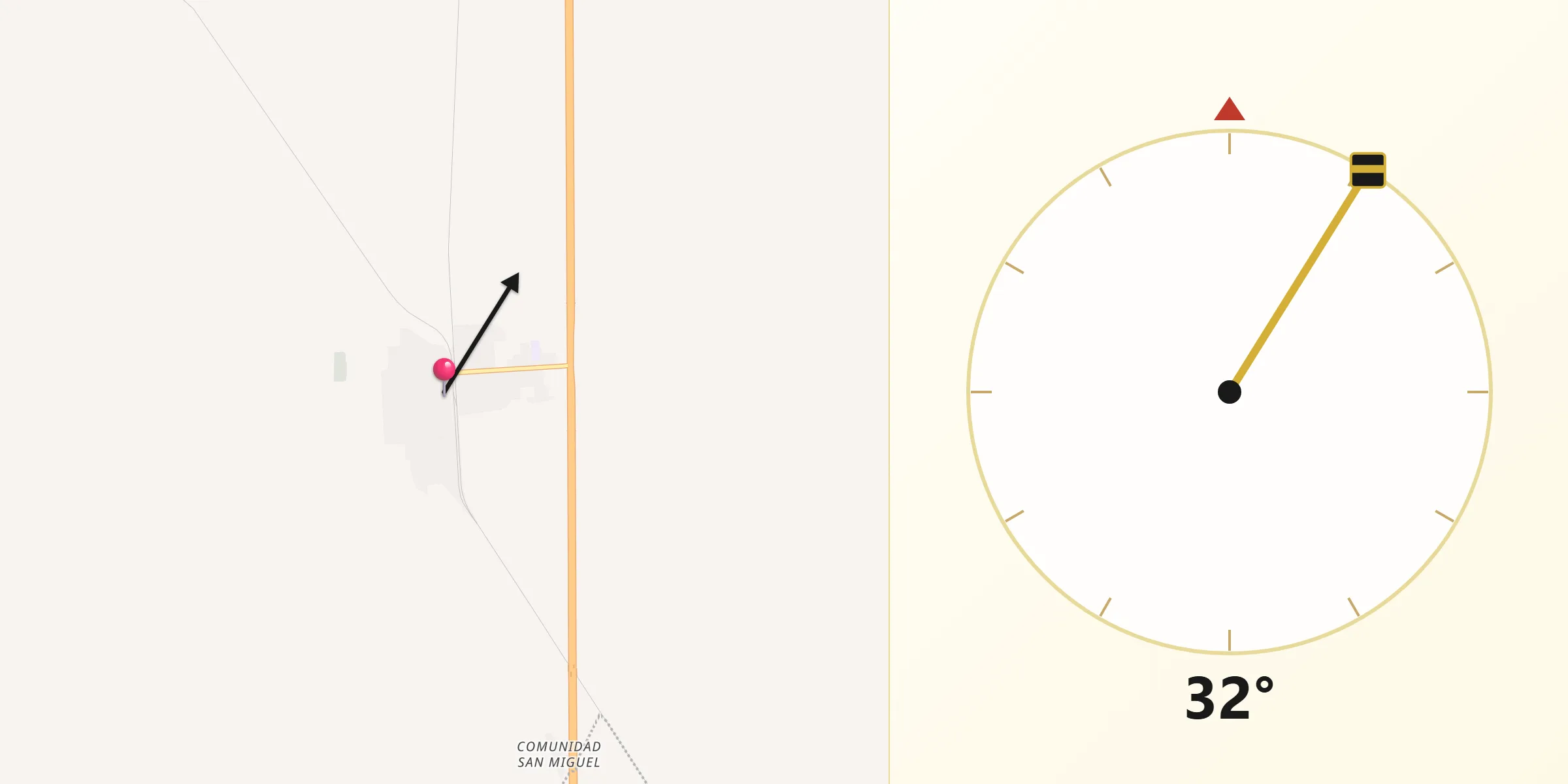 Dirección de la Qibla desde Benjamín Hill