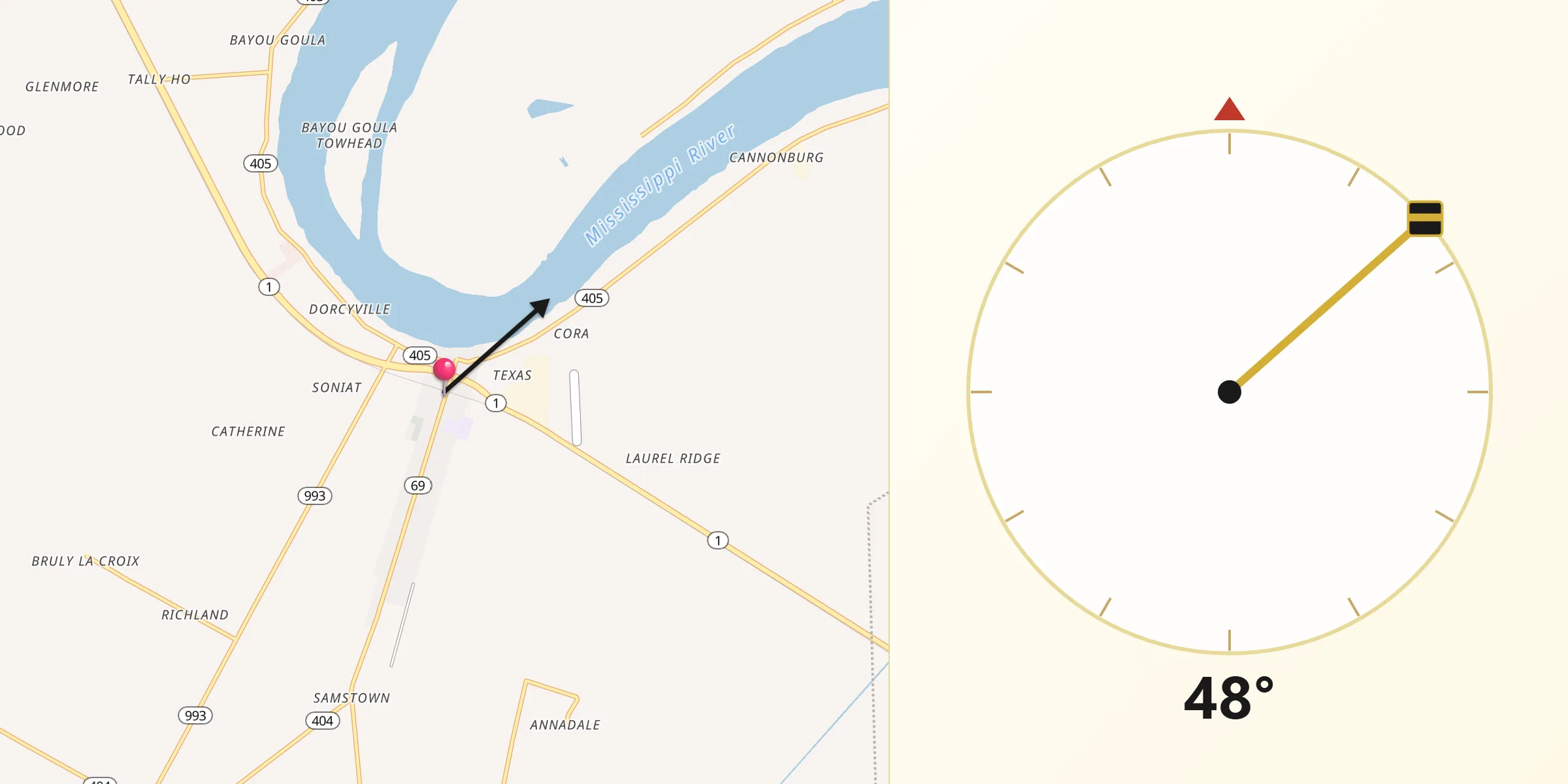 Qibla Direction from White Castle