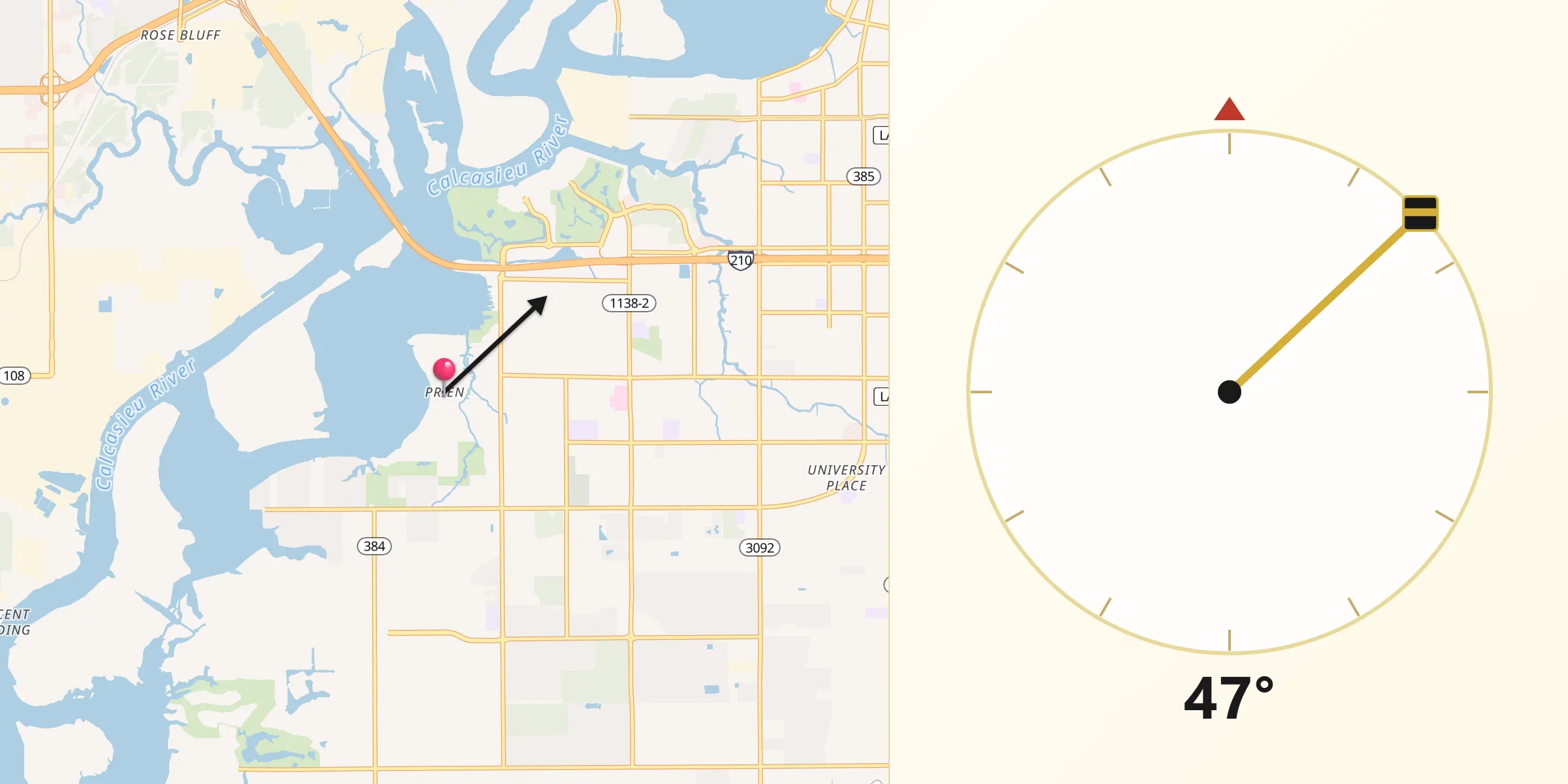 Qibla Direction from Prien