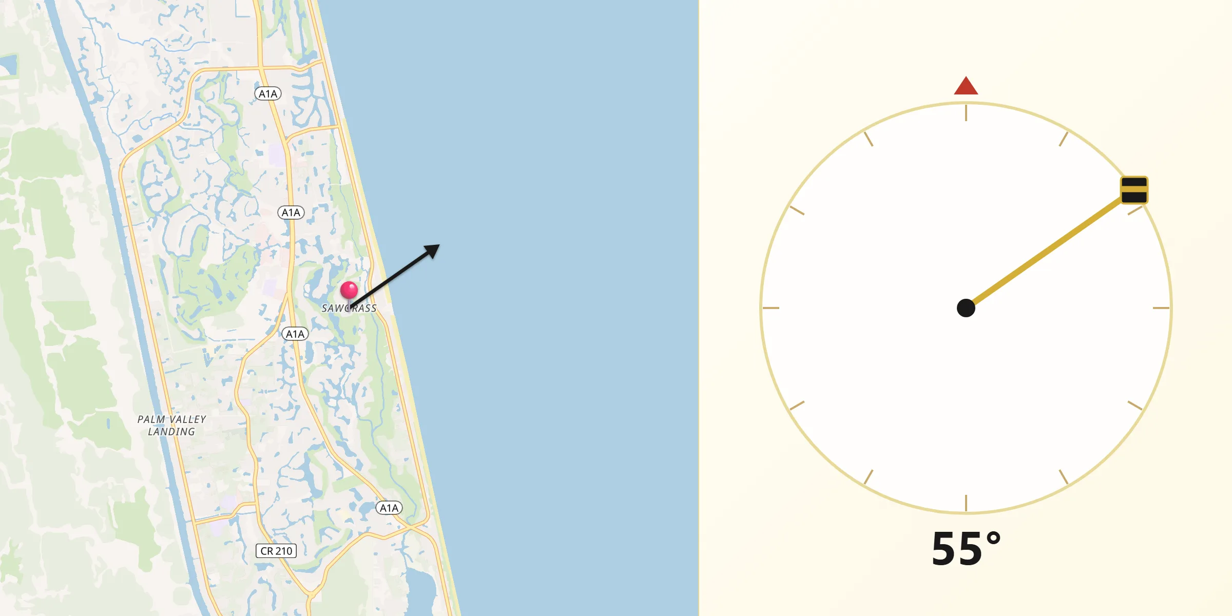 Qibla Direction from Sawgrass