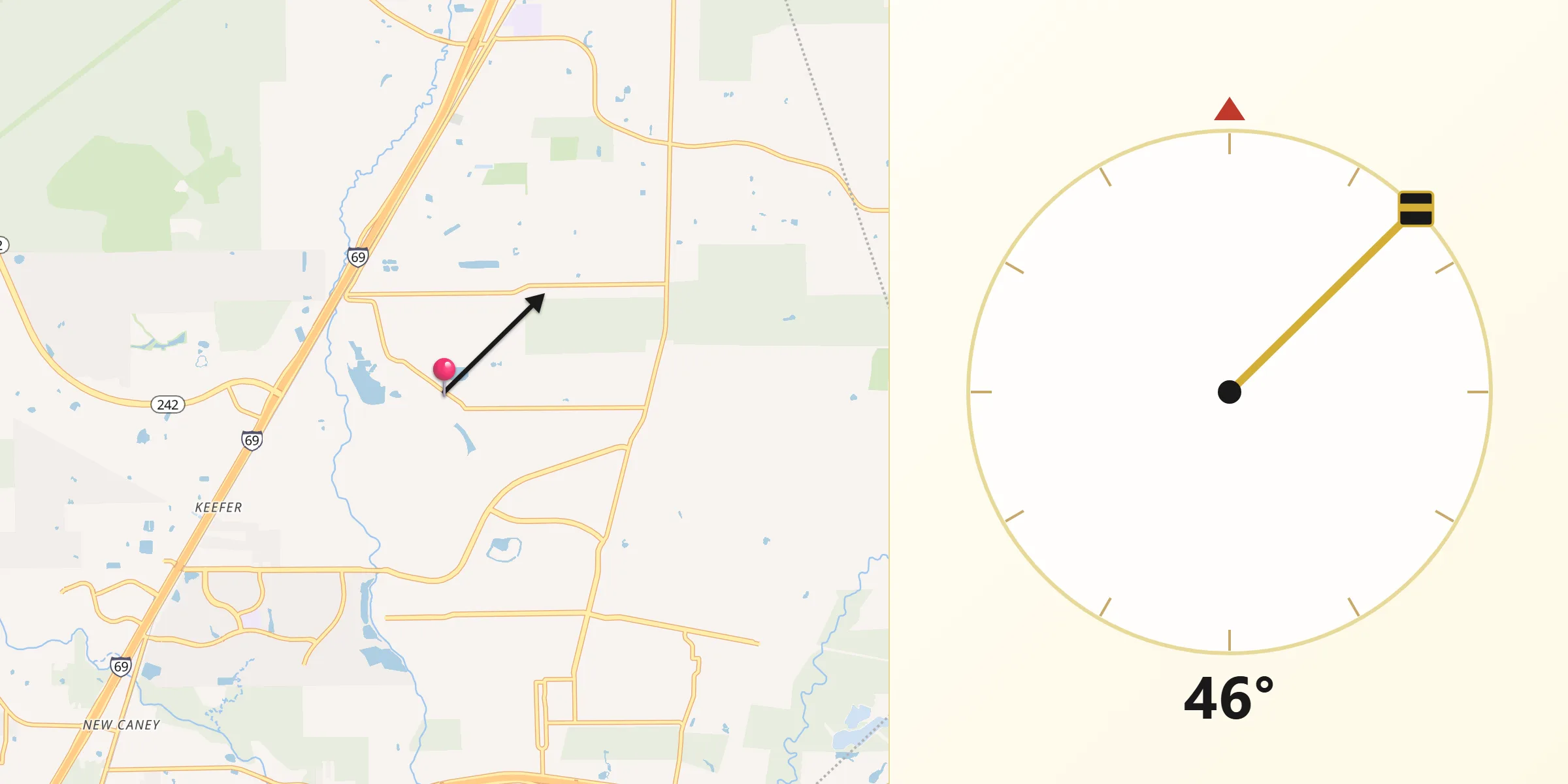 Qibla Direction from Patton Village