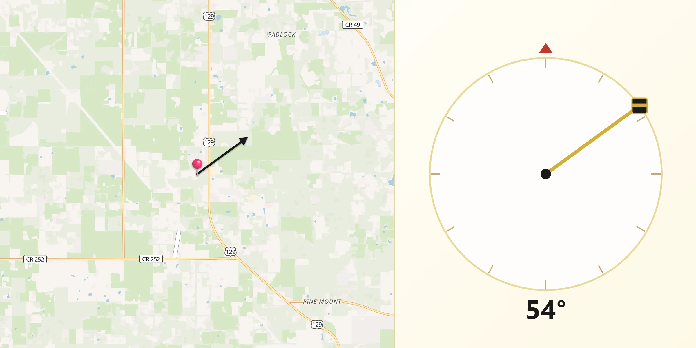 Qibla Direction from Suwannee