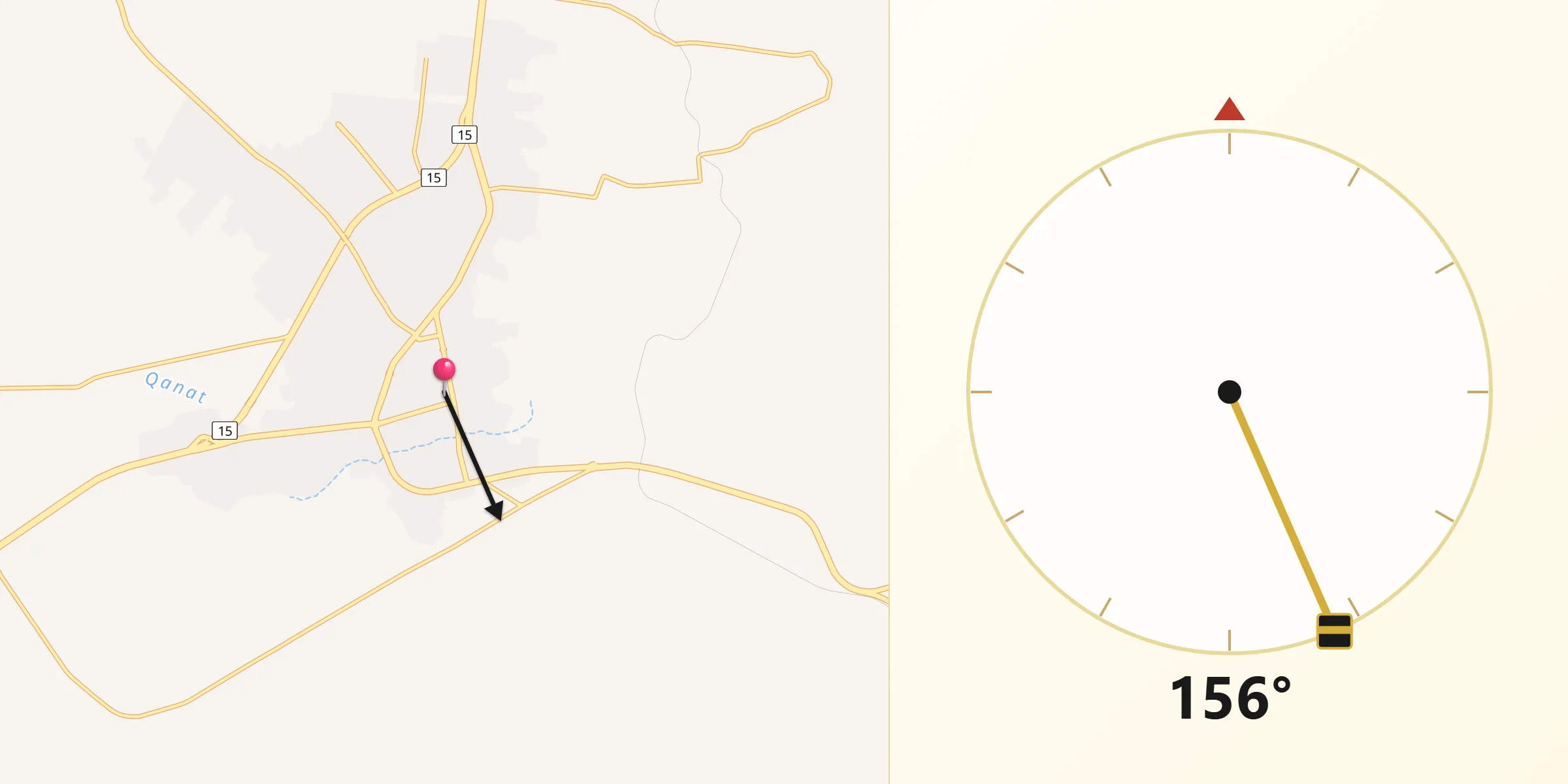 اتجاه القبلة من معان