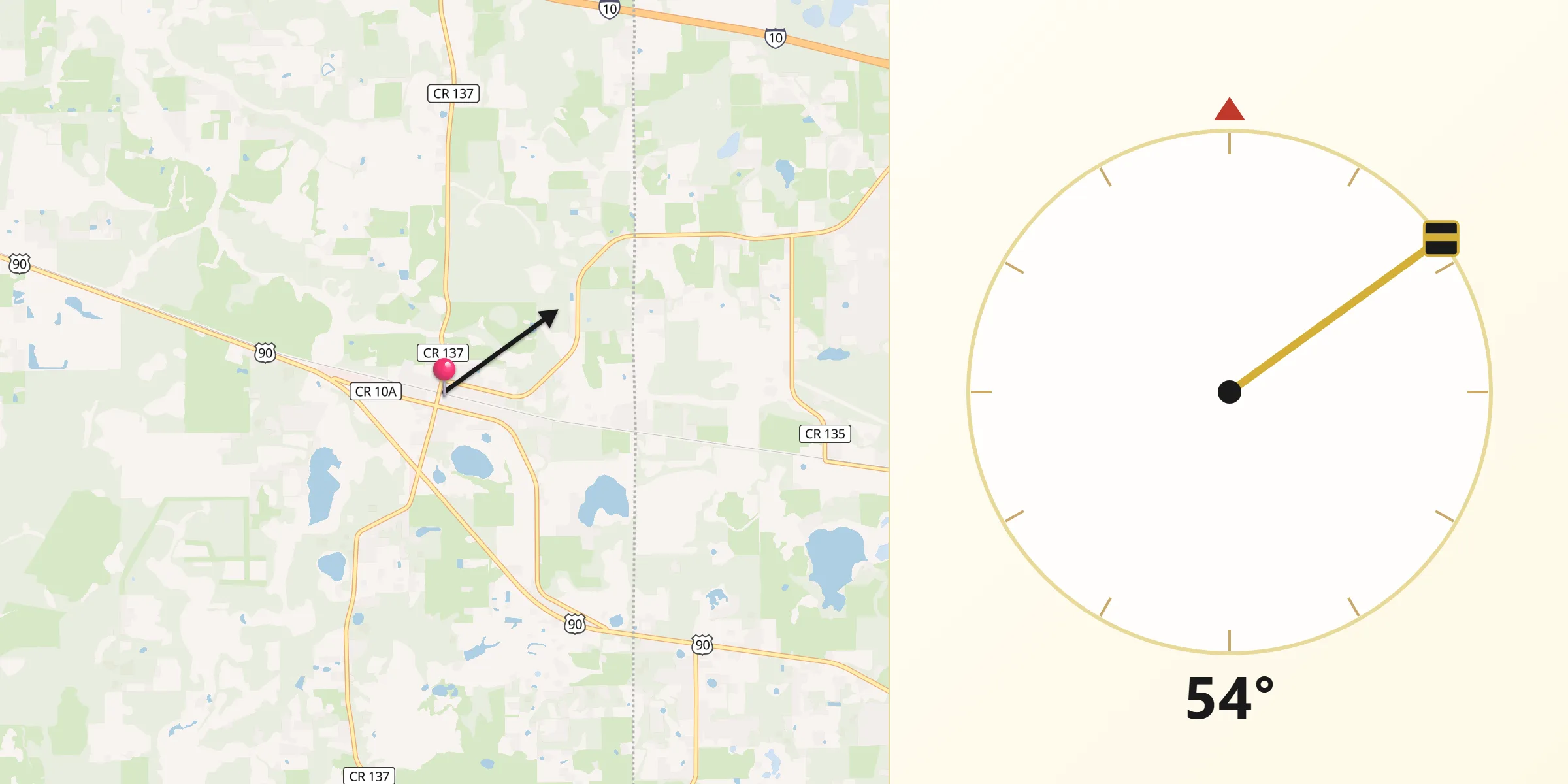 Qibla Direction from Wellborn