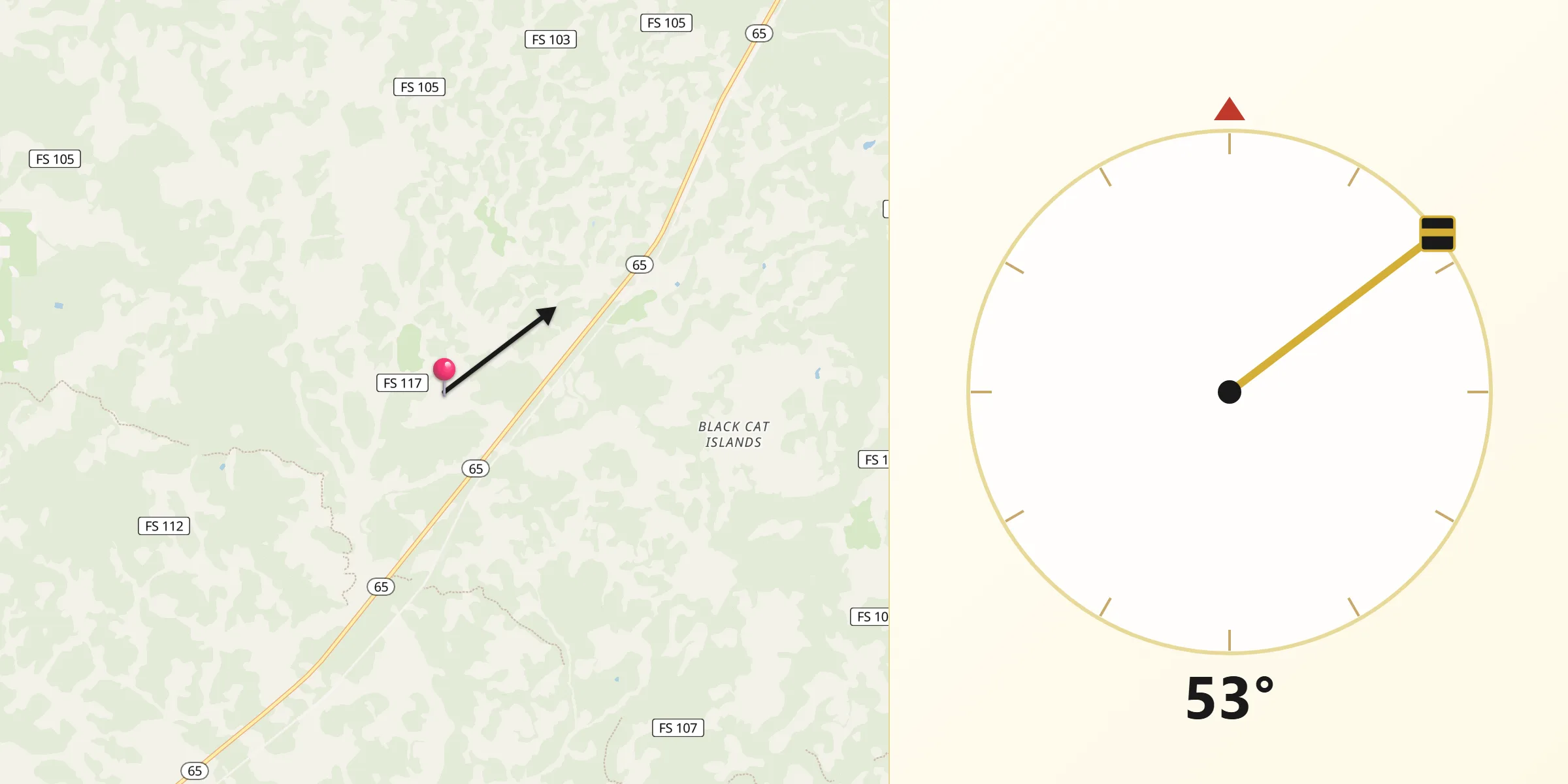 Qibla Direction from Liberty County