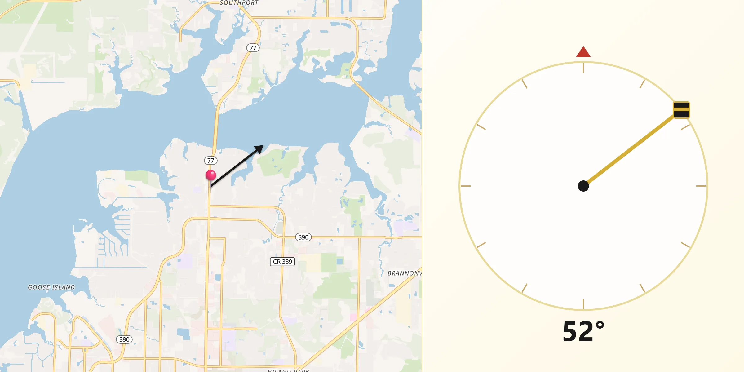 Qibla Direction from Lynn Haven