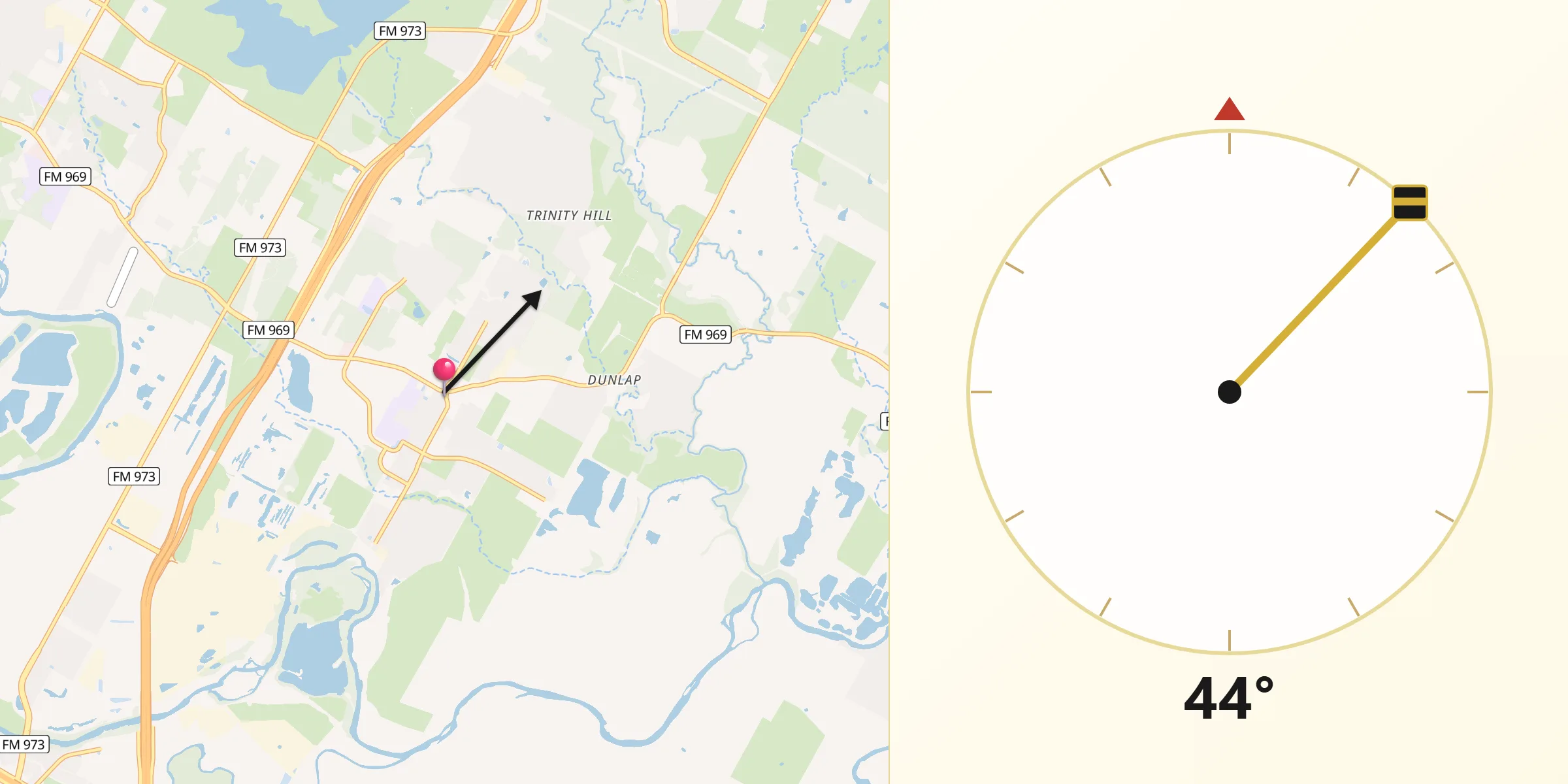 Qibla Direction from Hornsby Bend