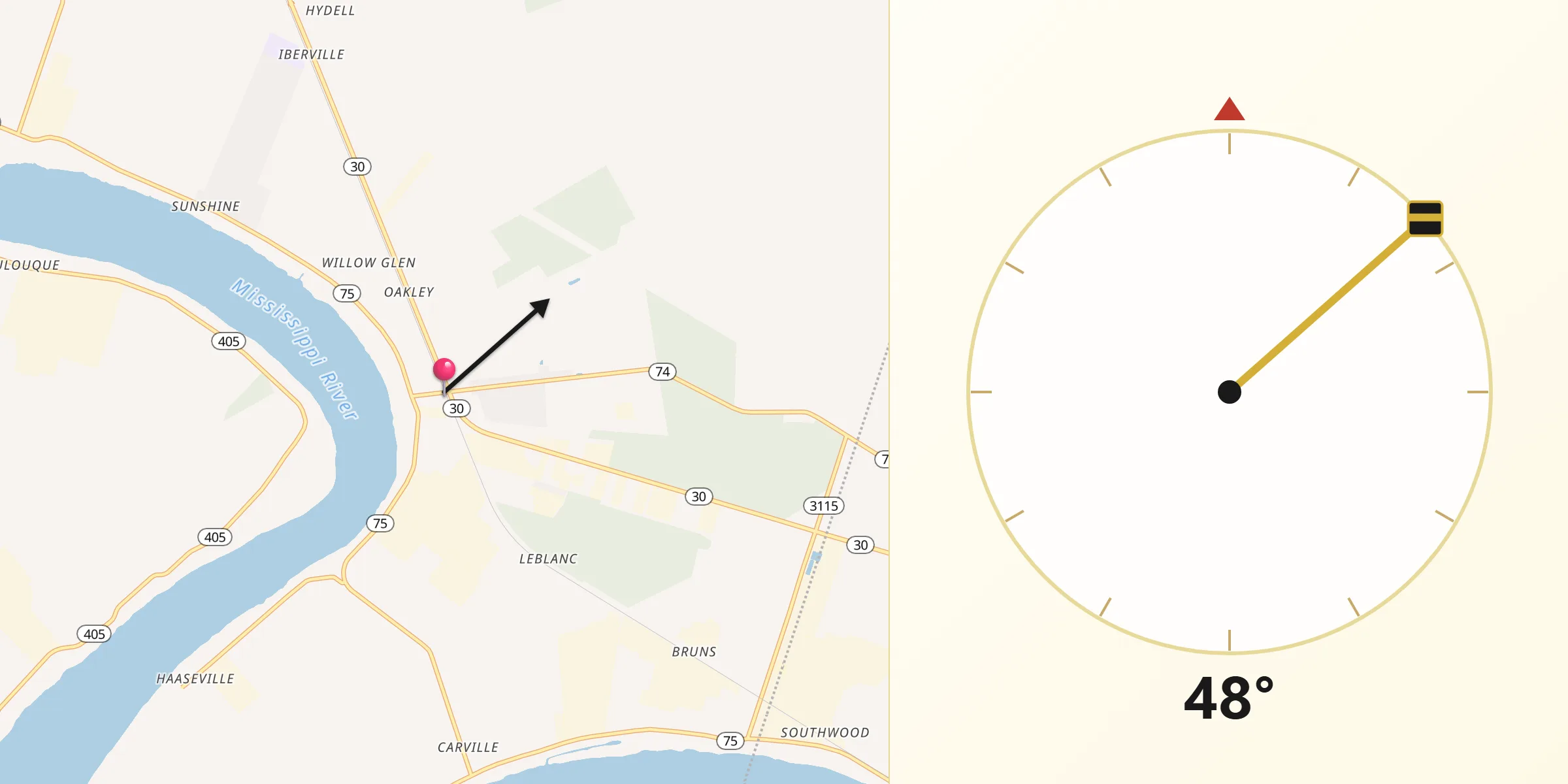 Qibla Direction from Saint Gabriel