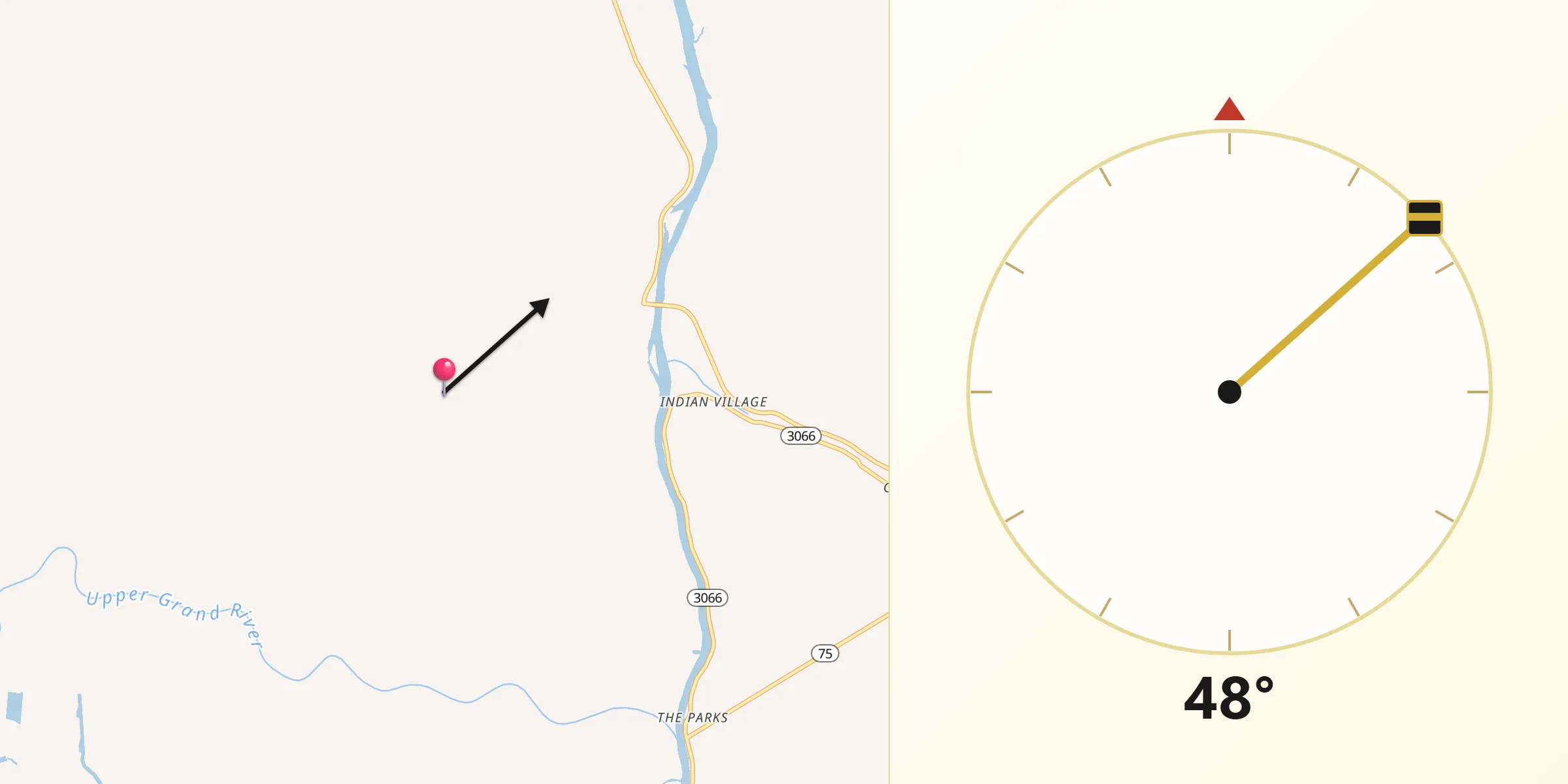 Qibla Direction from Iberville