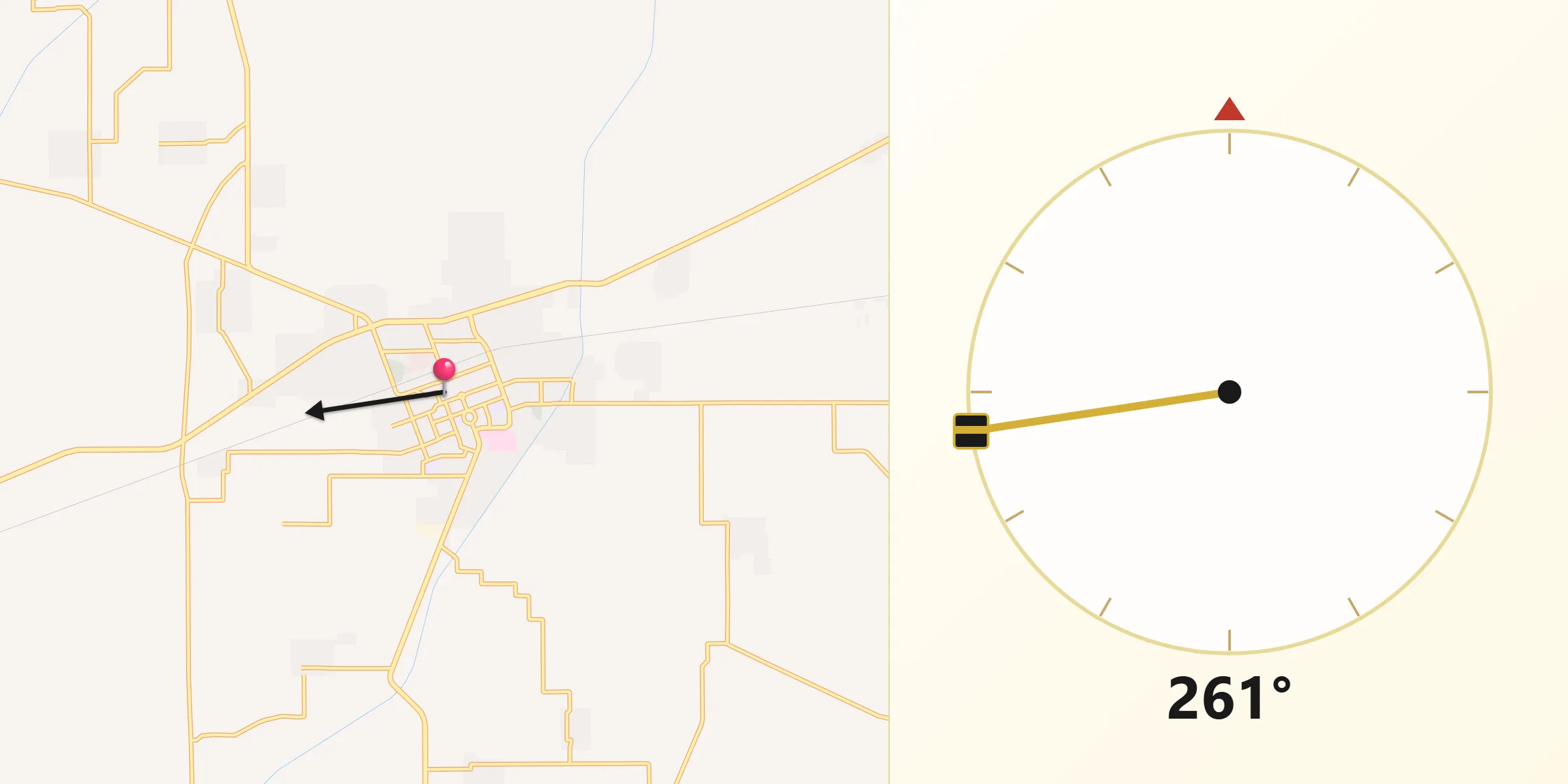 Direction vers la Qibla depuis Arifwala
