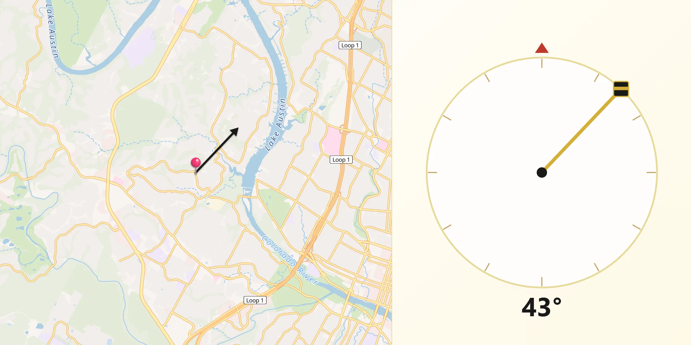Qibla Direction from West Lake Hills