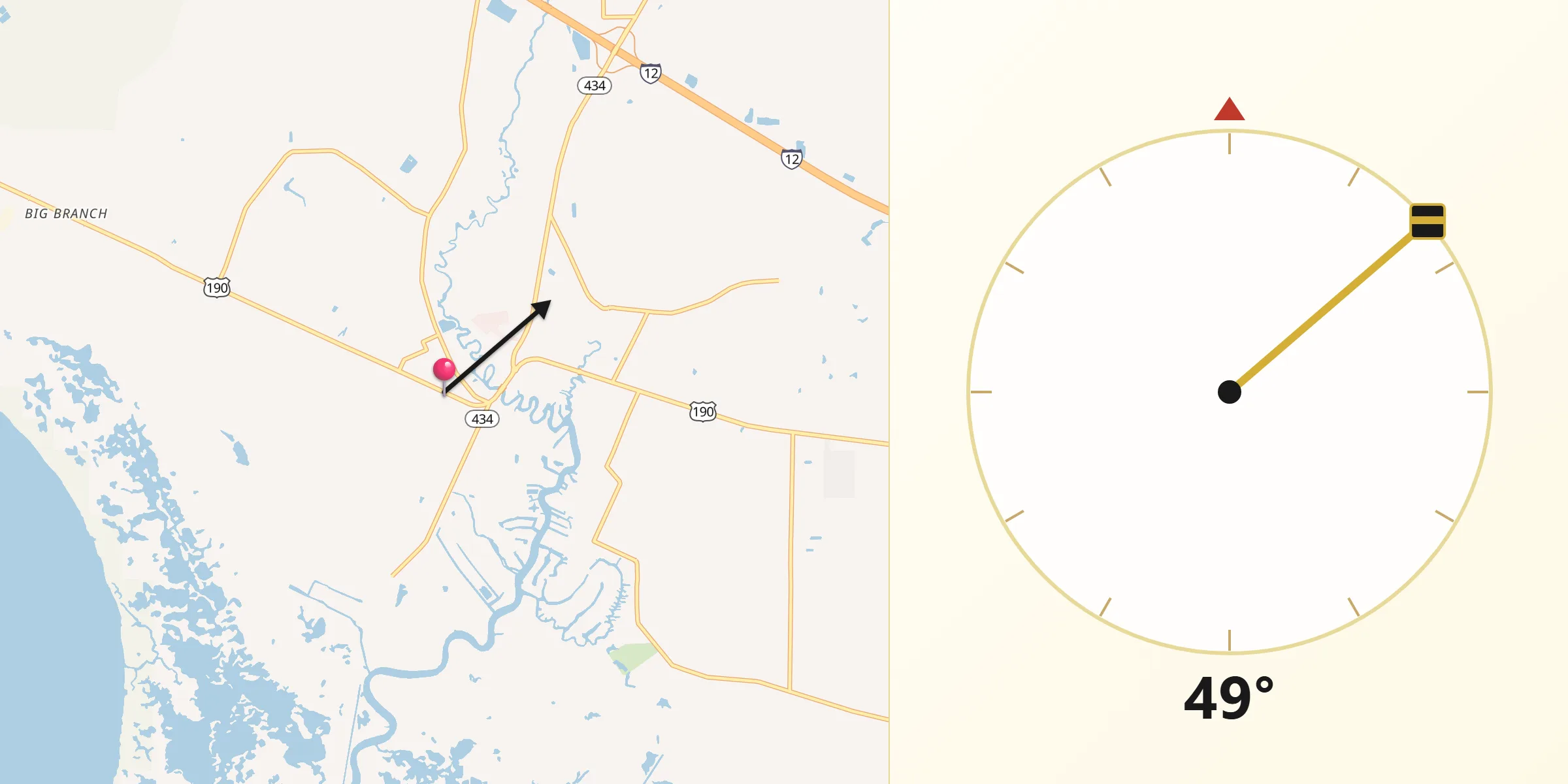 Qibla Direction from Lacombe