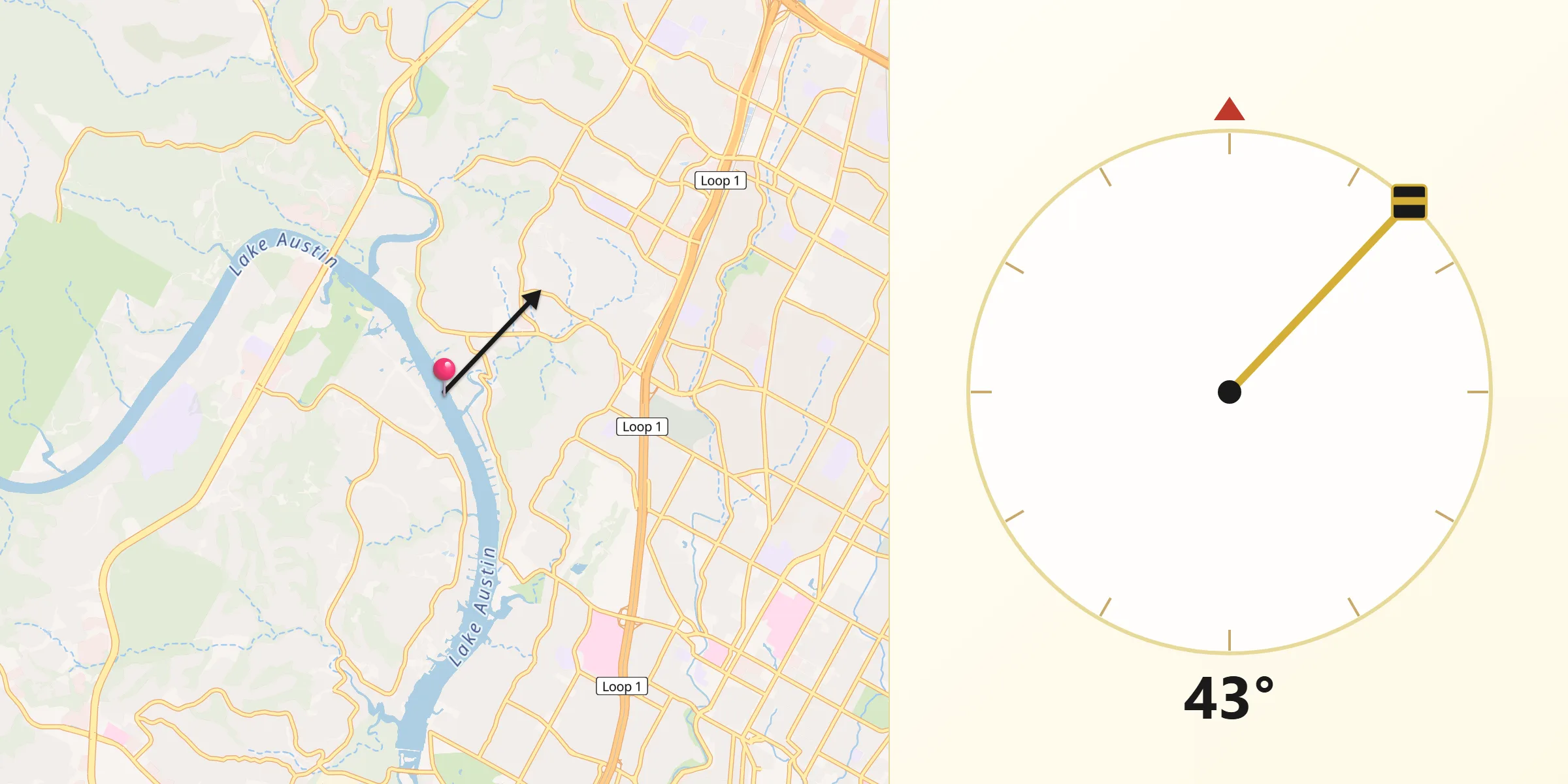 Qibla Direction from Travis
