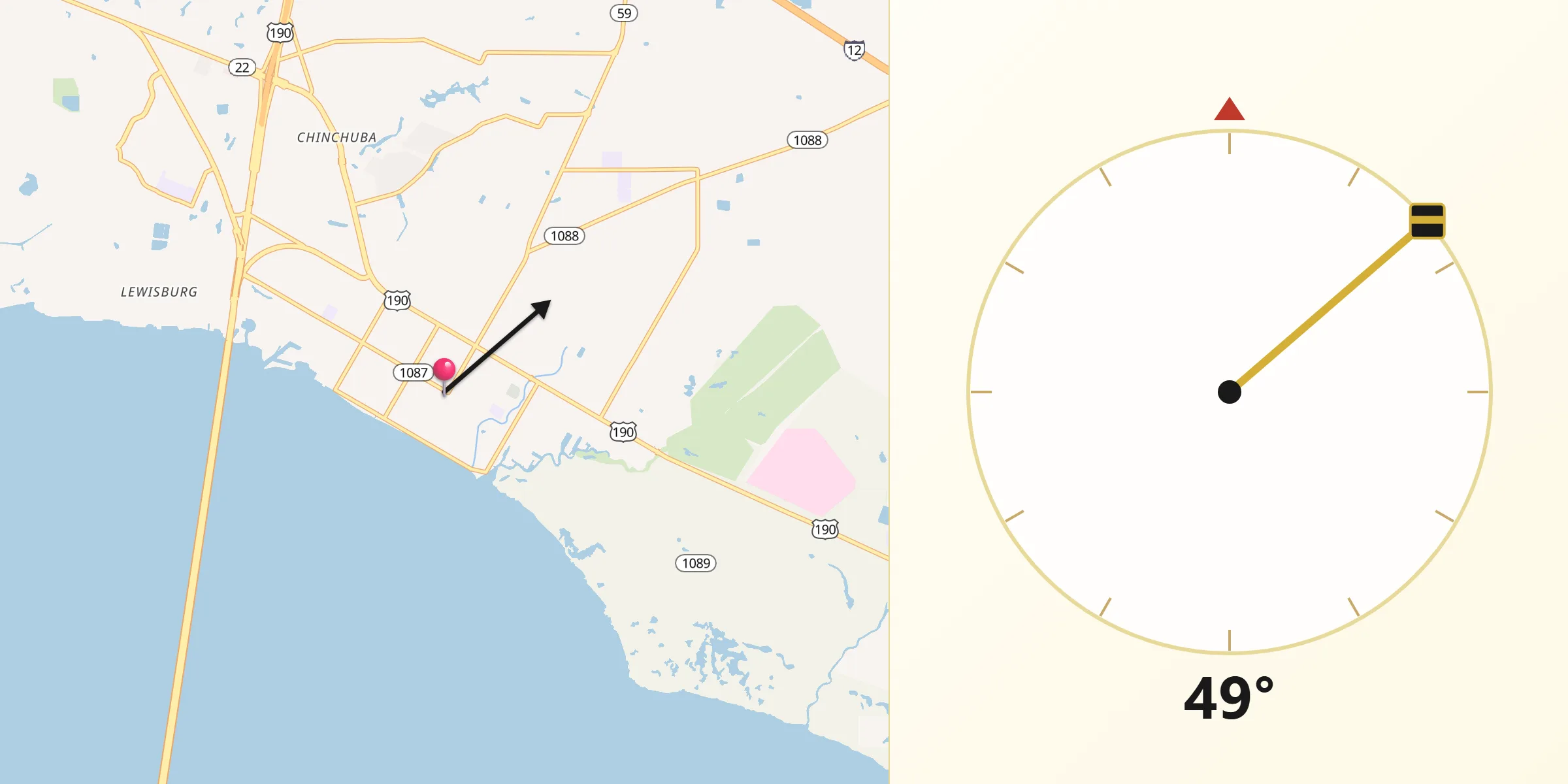 Qibla Direction from Mandeville