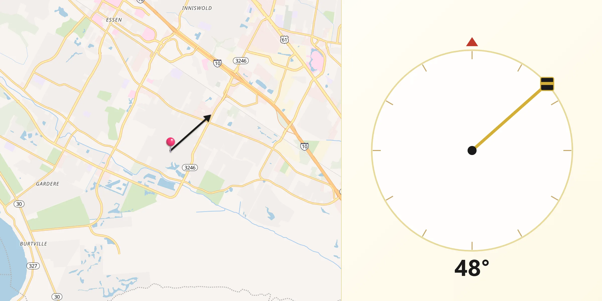 Qibla Direction from Oak Hills Place