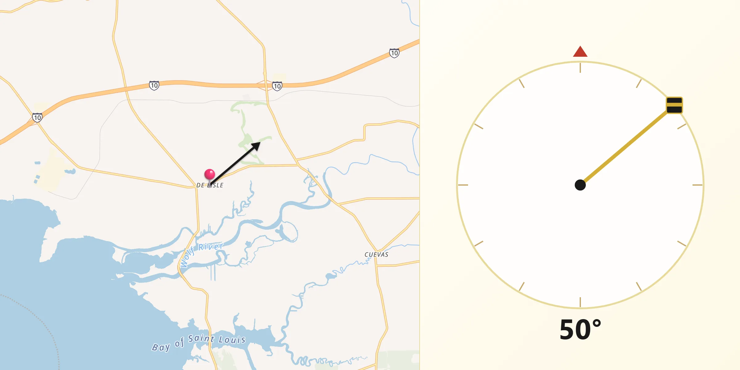 Qibla Direction from De Lisle
