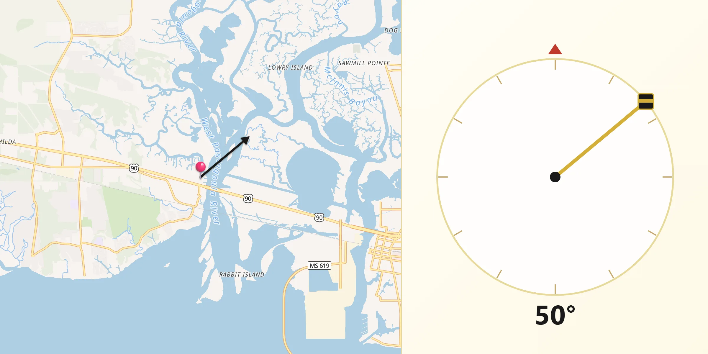 Qibla Direction from Gautier