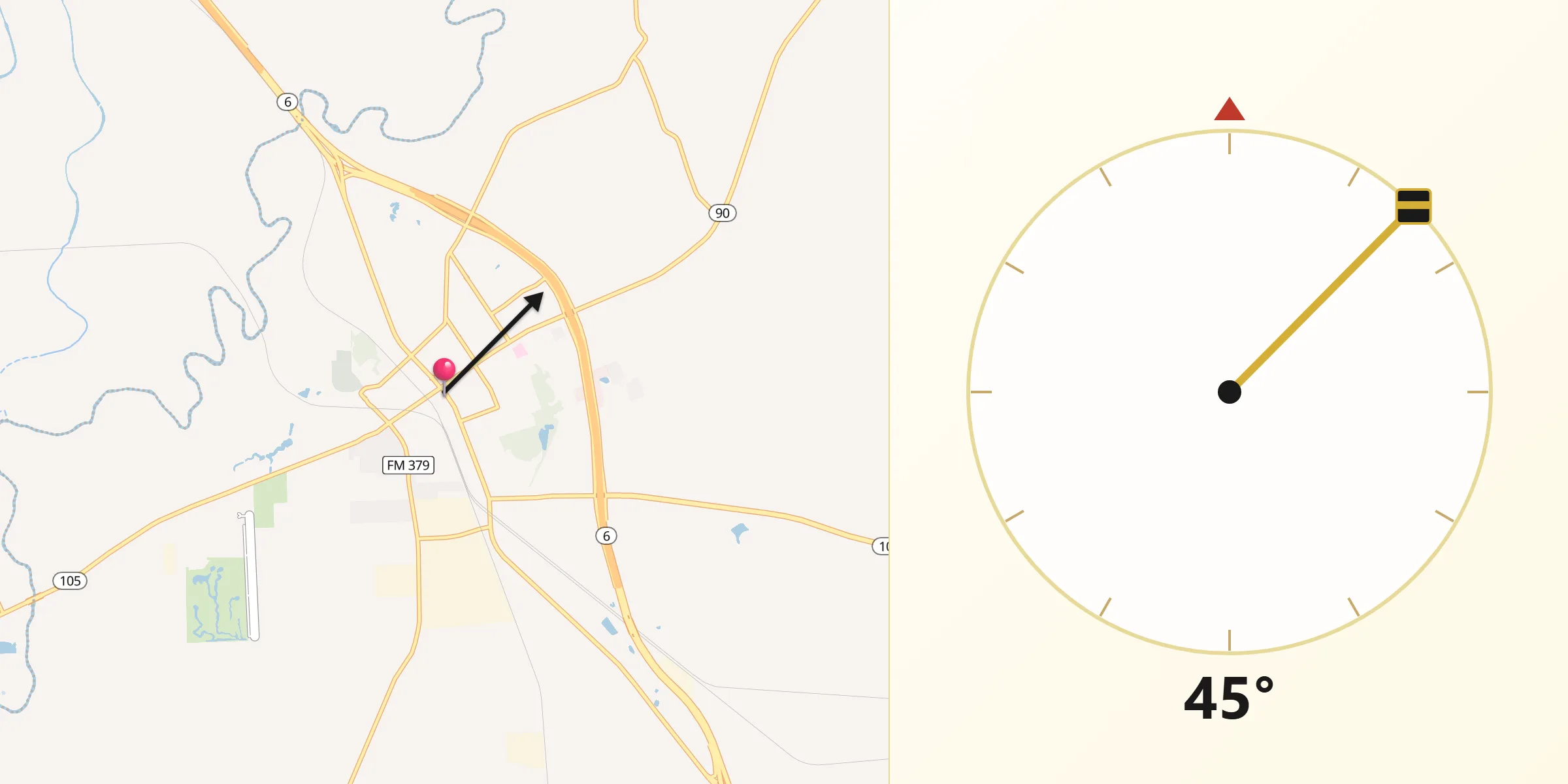 Qibla Direction from Navasota