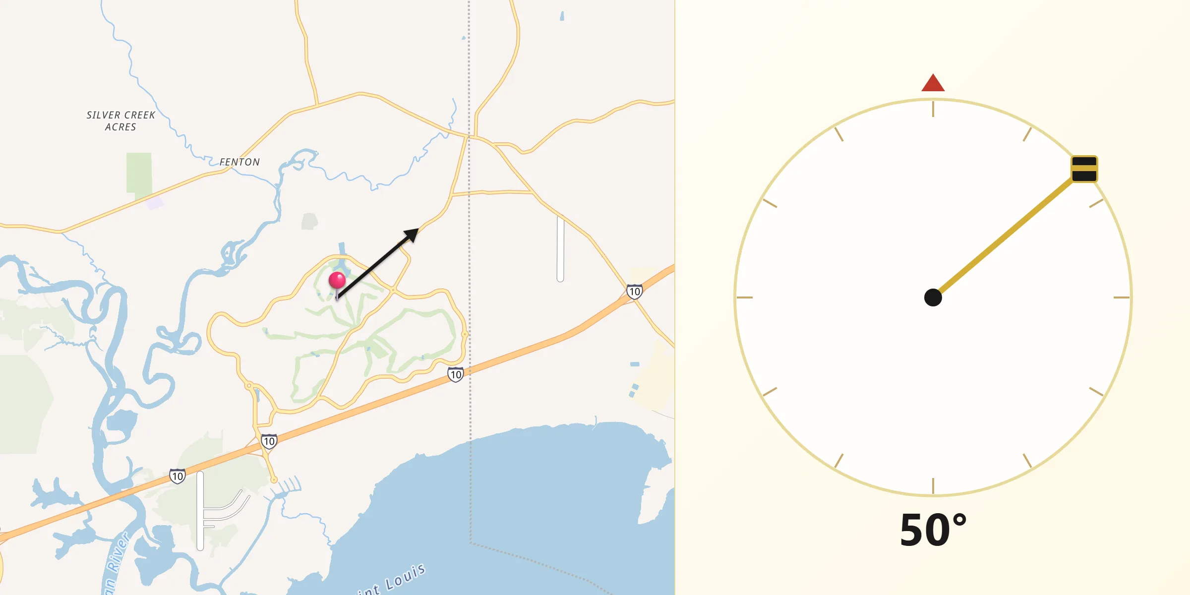 Qibla Direction from Diamondhead