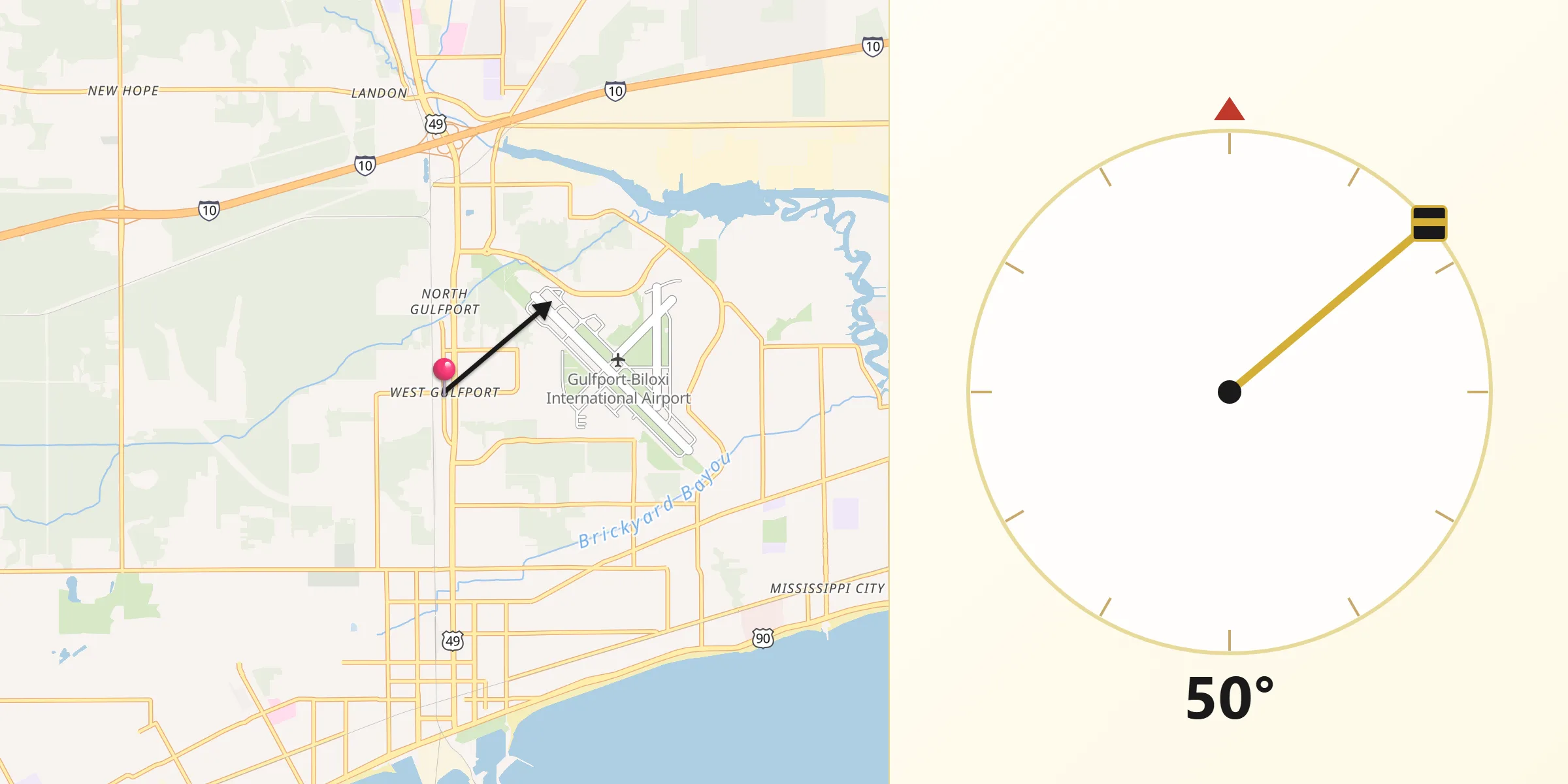 Qibla Direction from West Gulfport
