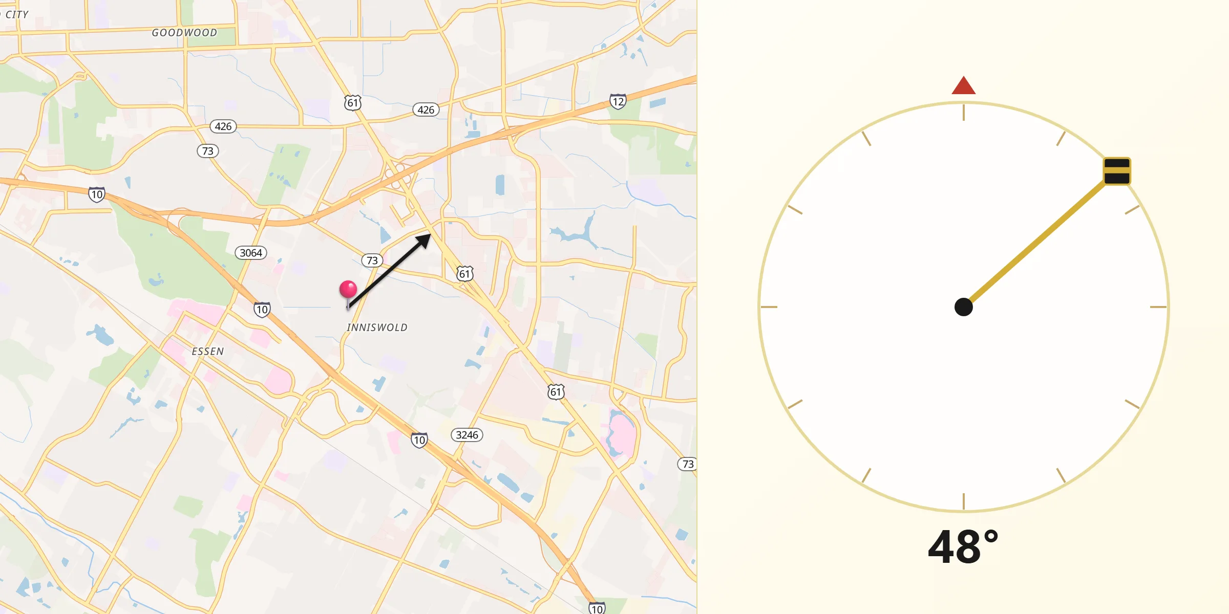 Qibla Direction from Inniswold