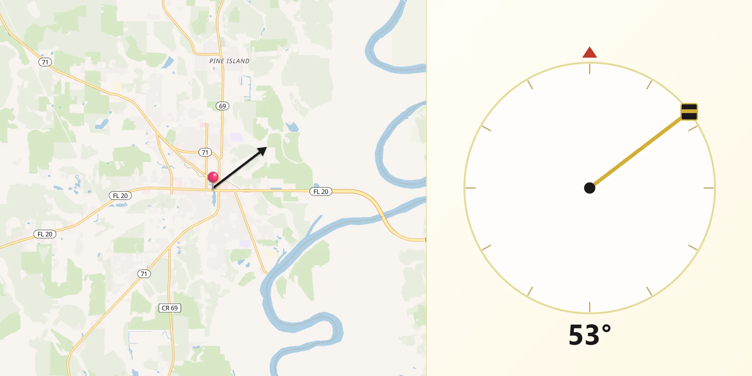 Qibla Direction from Blountstown