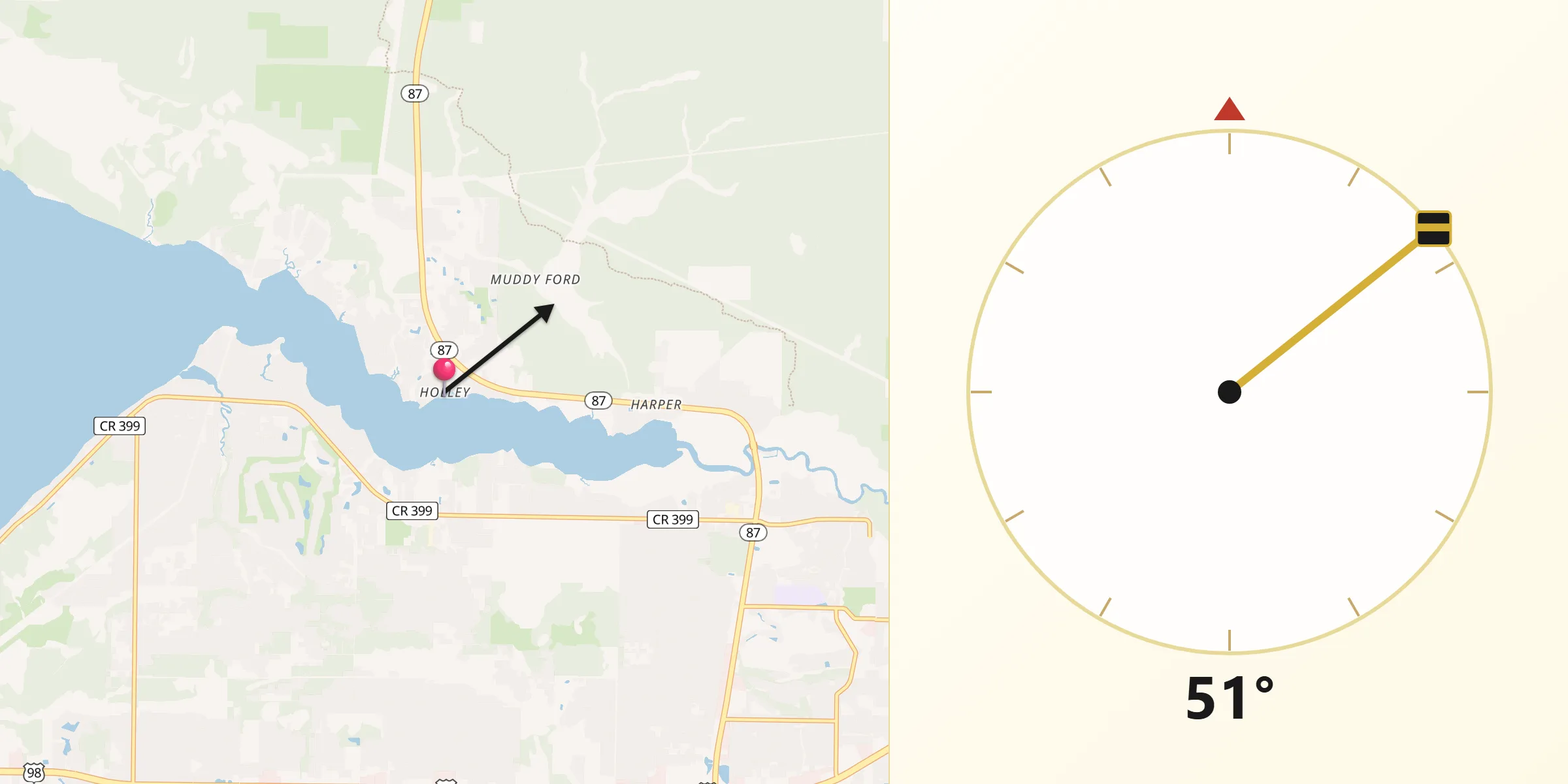 Qibla Direction from Holley