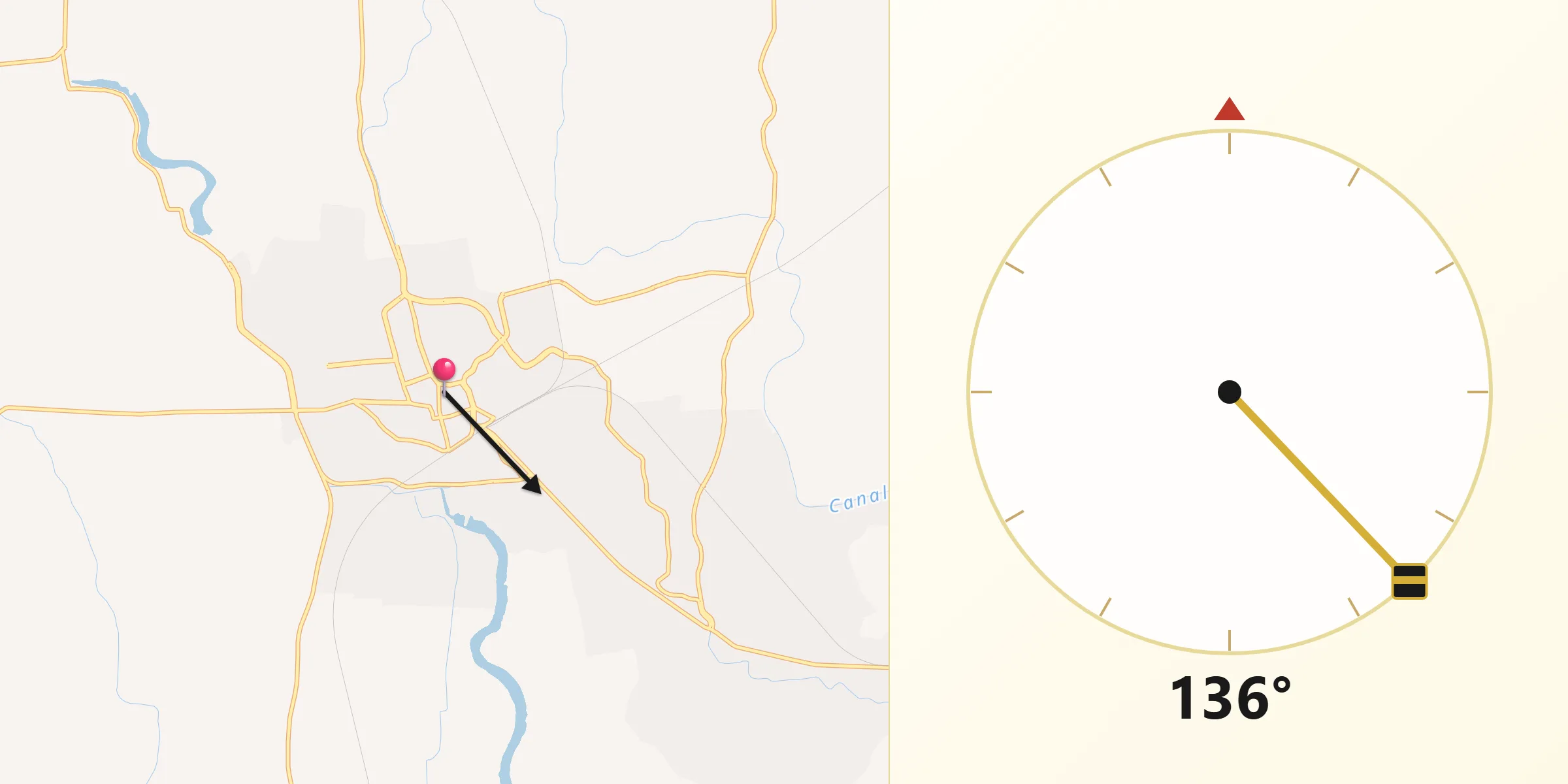 Kierunek Qibla z Minuf