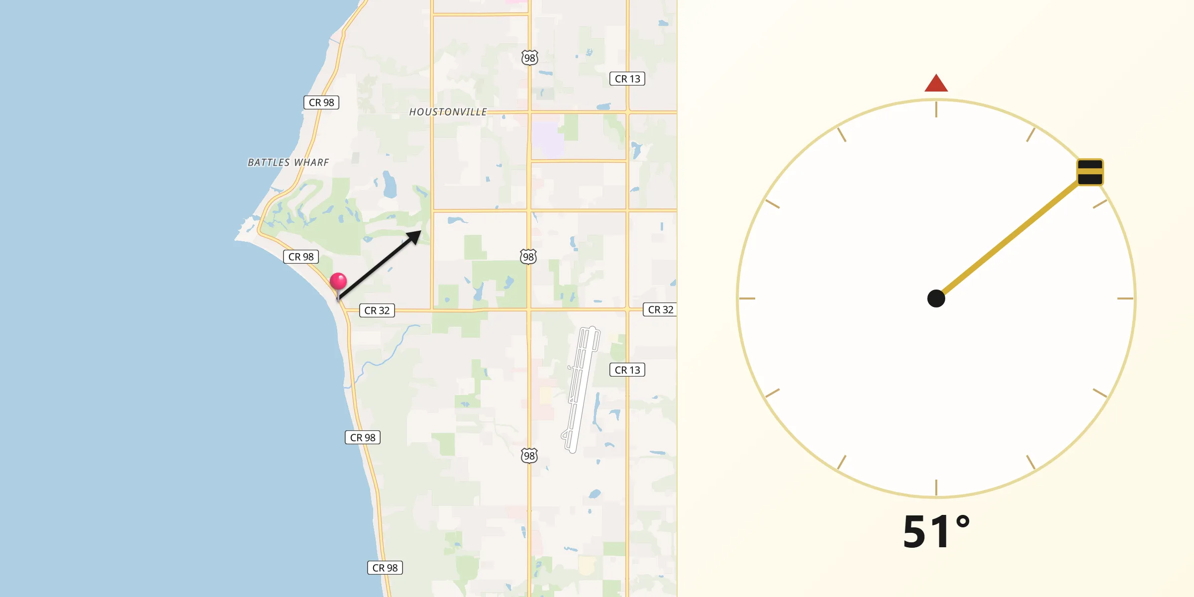 Qibla Direction from Point Clear
