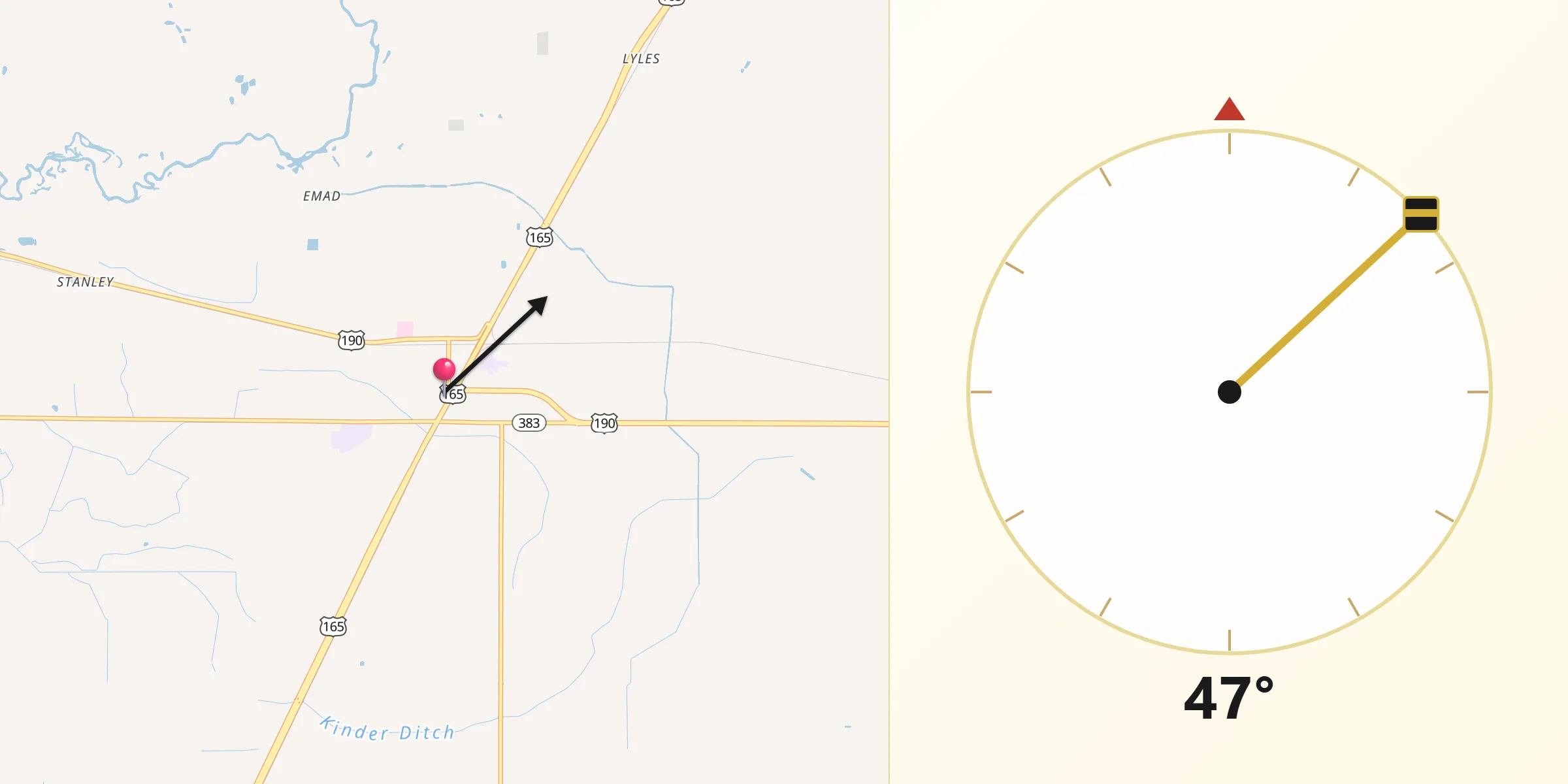 Qibla Direction from Kinder