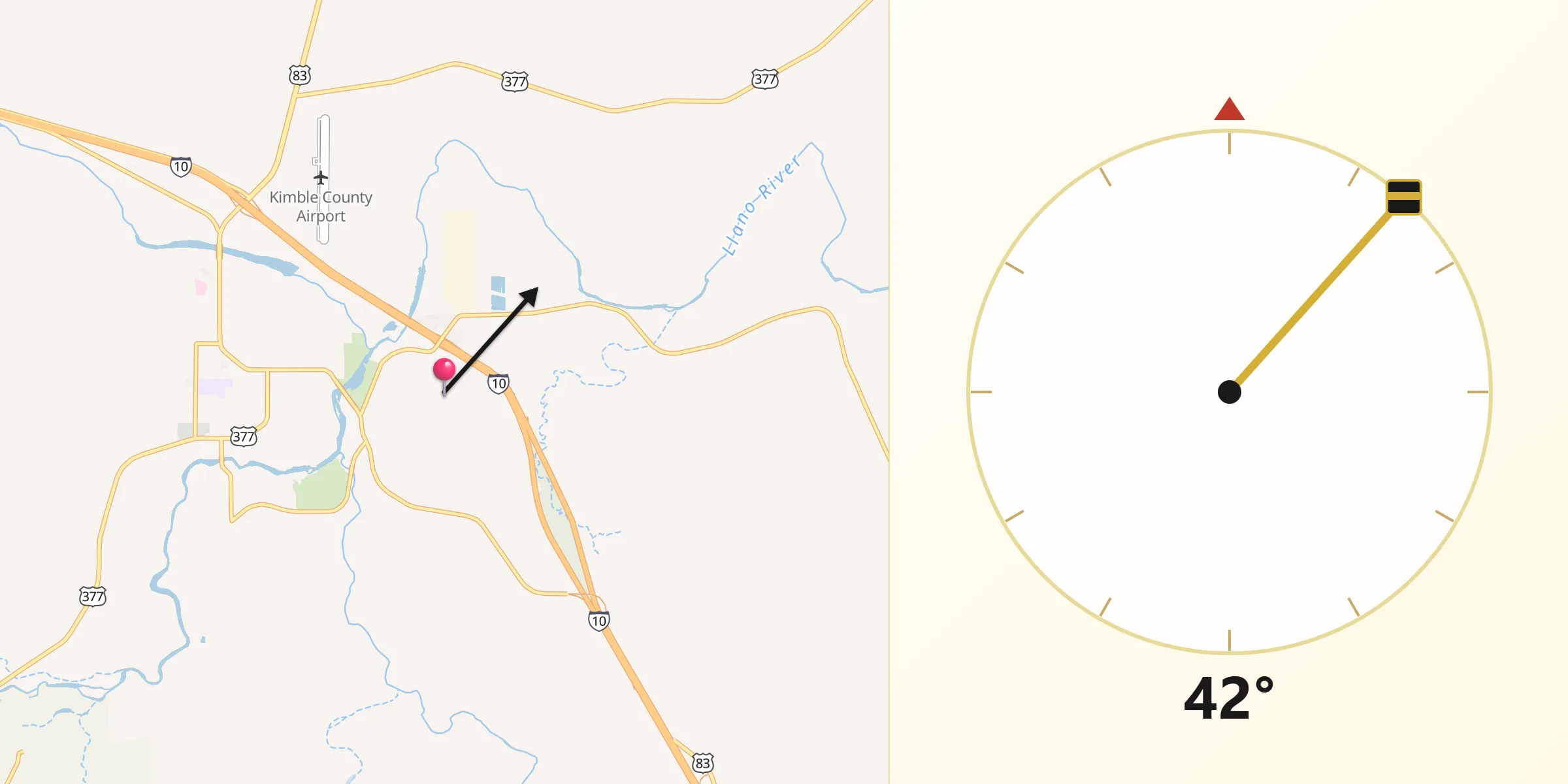 Qibla Direction from Kimble