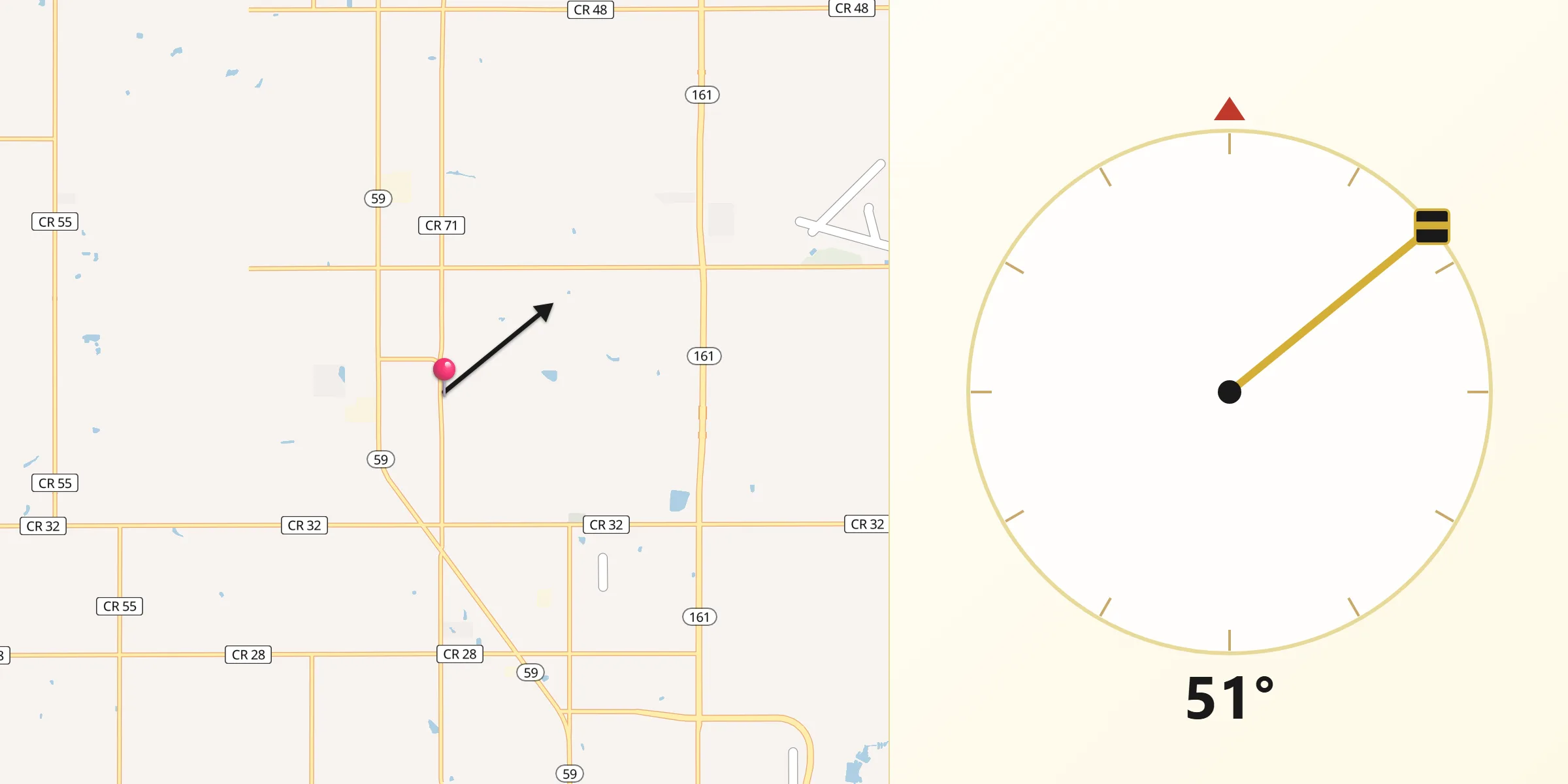 Qibla Direction from Summerdale
